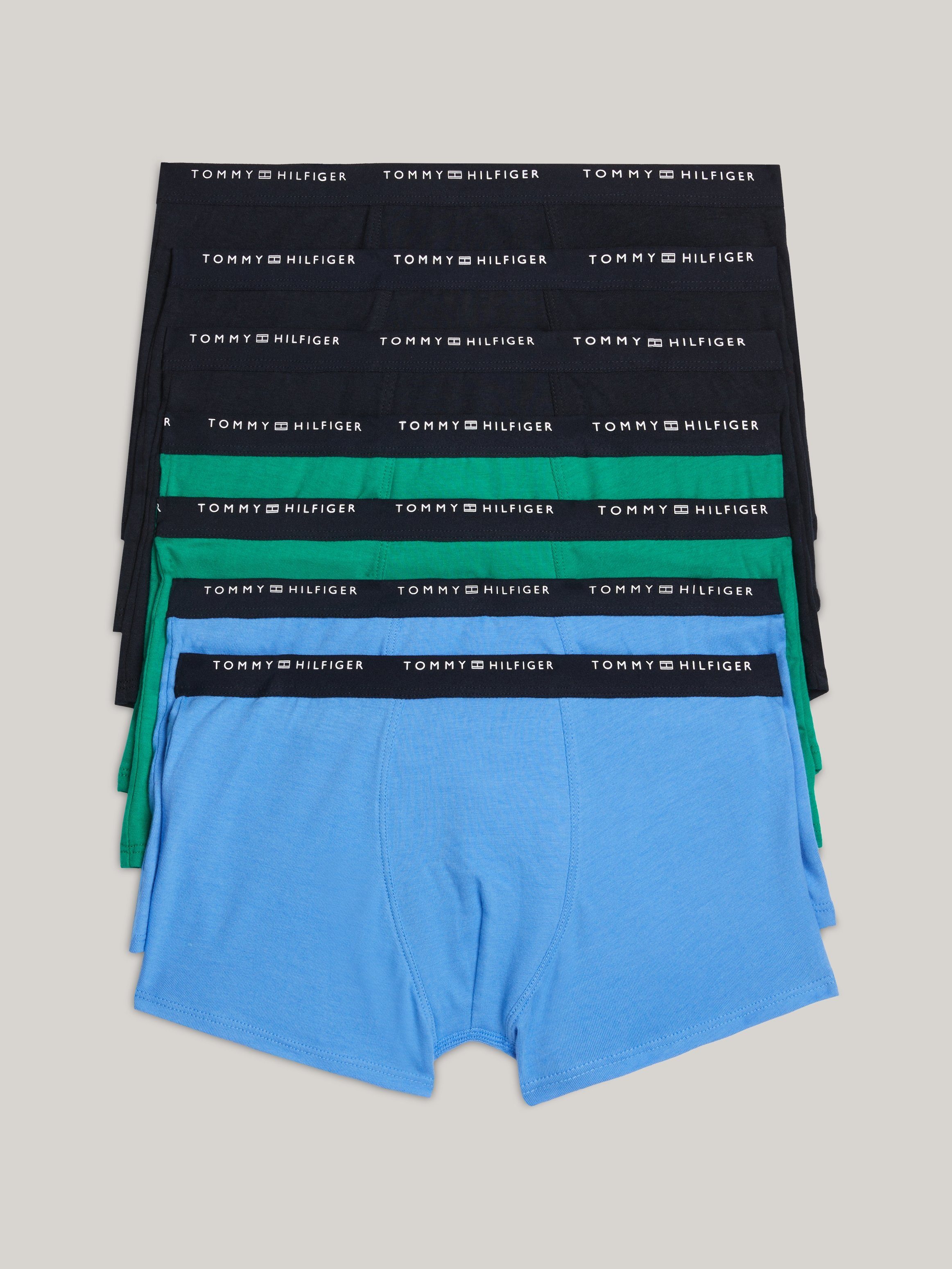 Tommy Hilfiger boxershort set van 7 blauw groen zwart Multi Jongens Stretchkatoen 152-164