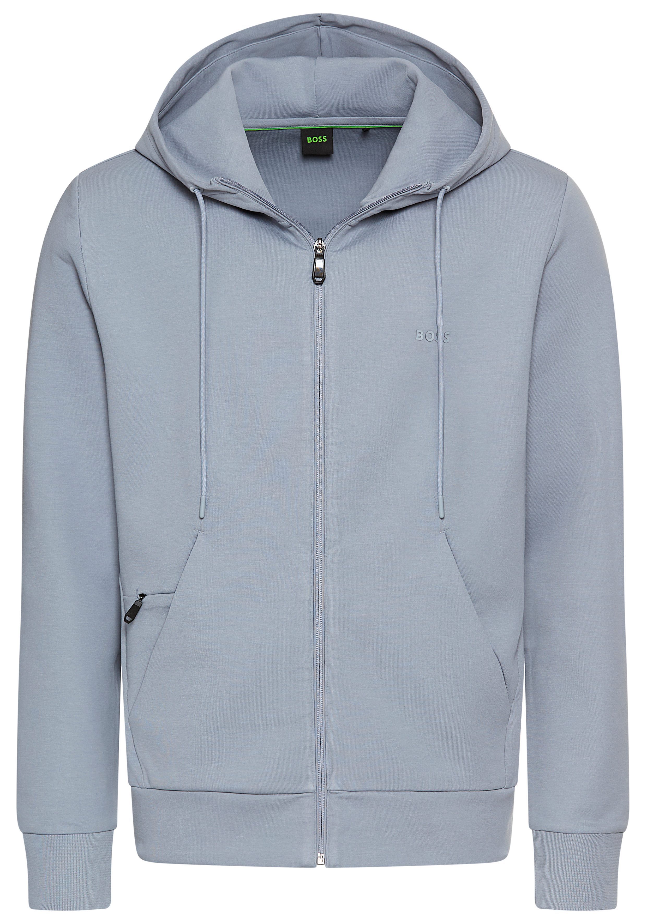 BOSS GREEN Capuchonsweatvest Saggy met boss print