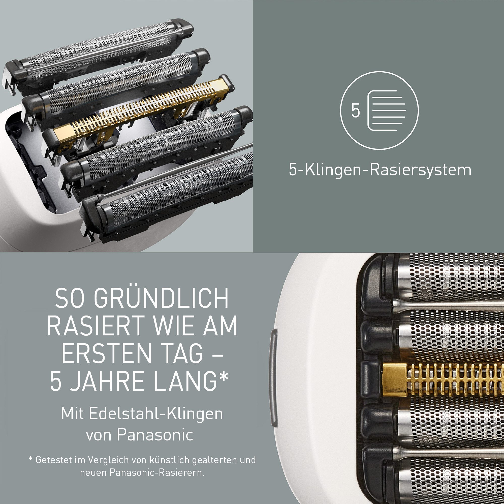 Panasonic Elektrisch scheerapparaat ES-PV6B-W803 Compact, 5 roestvrijstalen messen, USB-opladen (Type-C), baarddichtheidssensor+