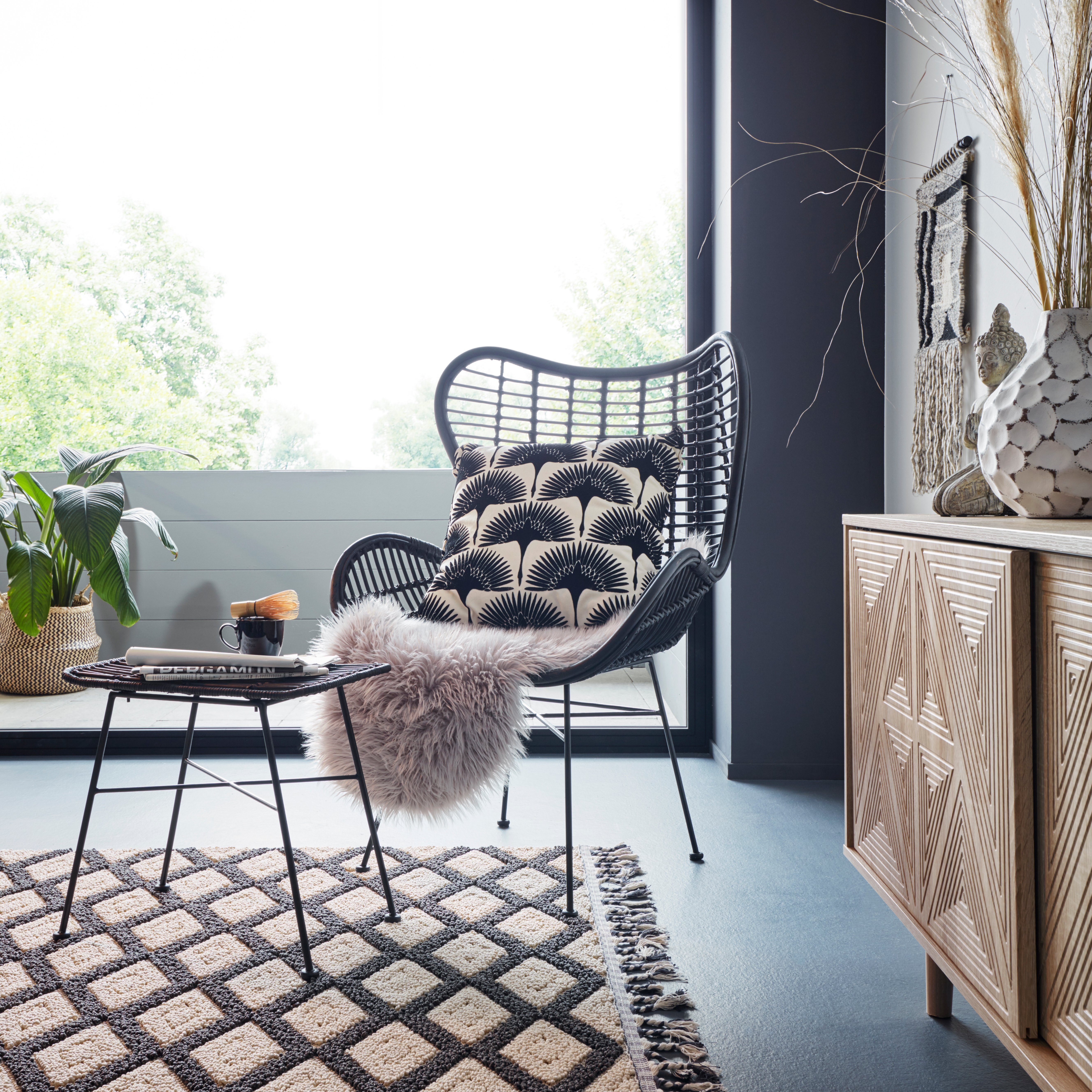 andas Vloerkleed David bijzonder plat, boho look, met franje