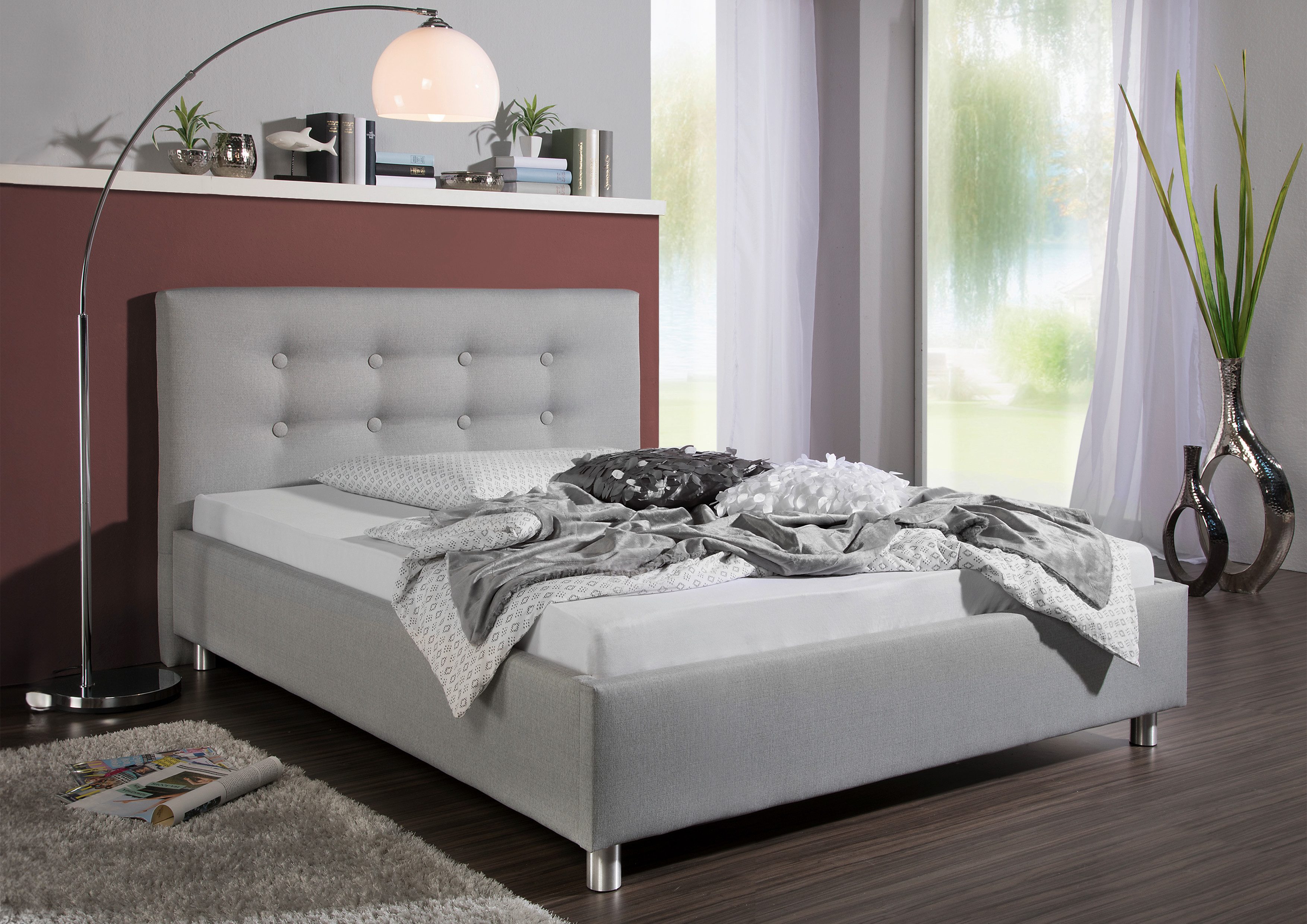 Maintal Gestoffeerd bed Moiese Zijkanten van het bed zelf te monteren, zonder bedkist bedden grijs