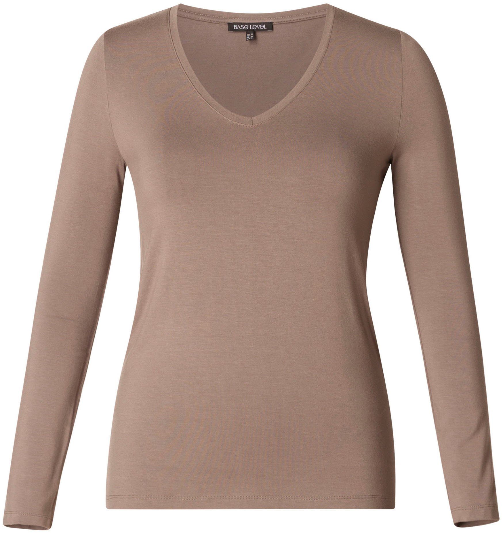 Base Level Shirt met lange mouwen met v-hals