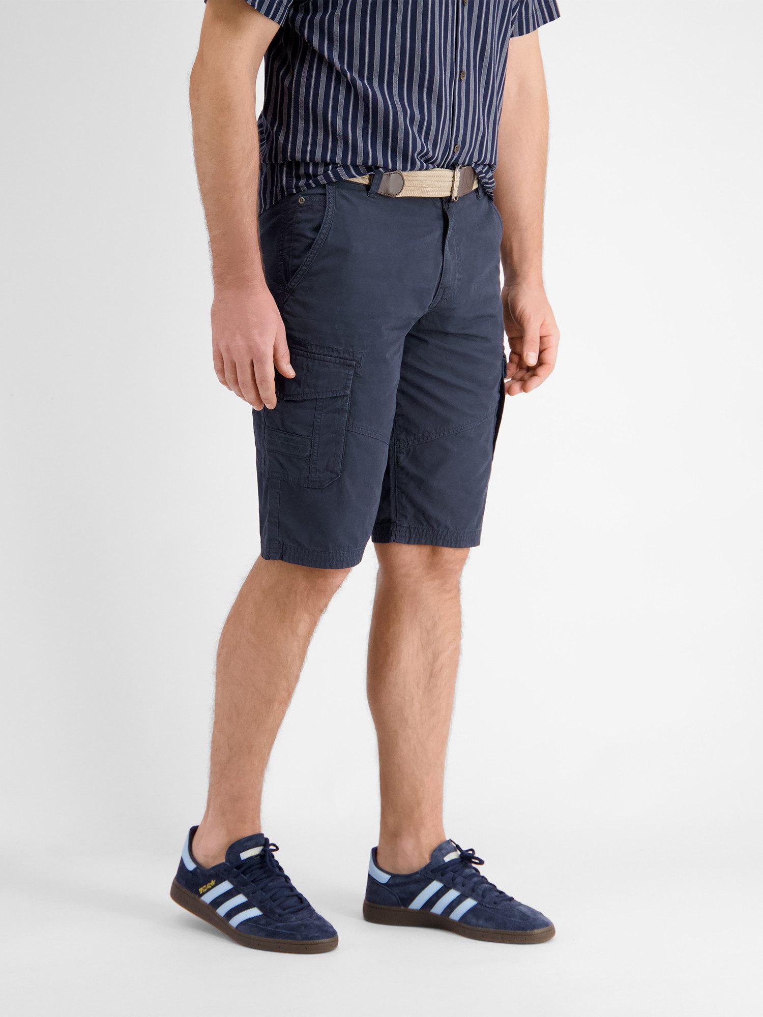 Lerros Bermuda LERROS effen cargobermuda met riem
