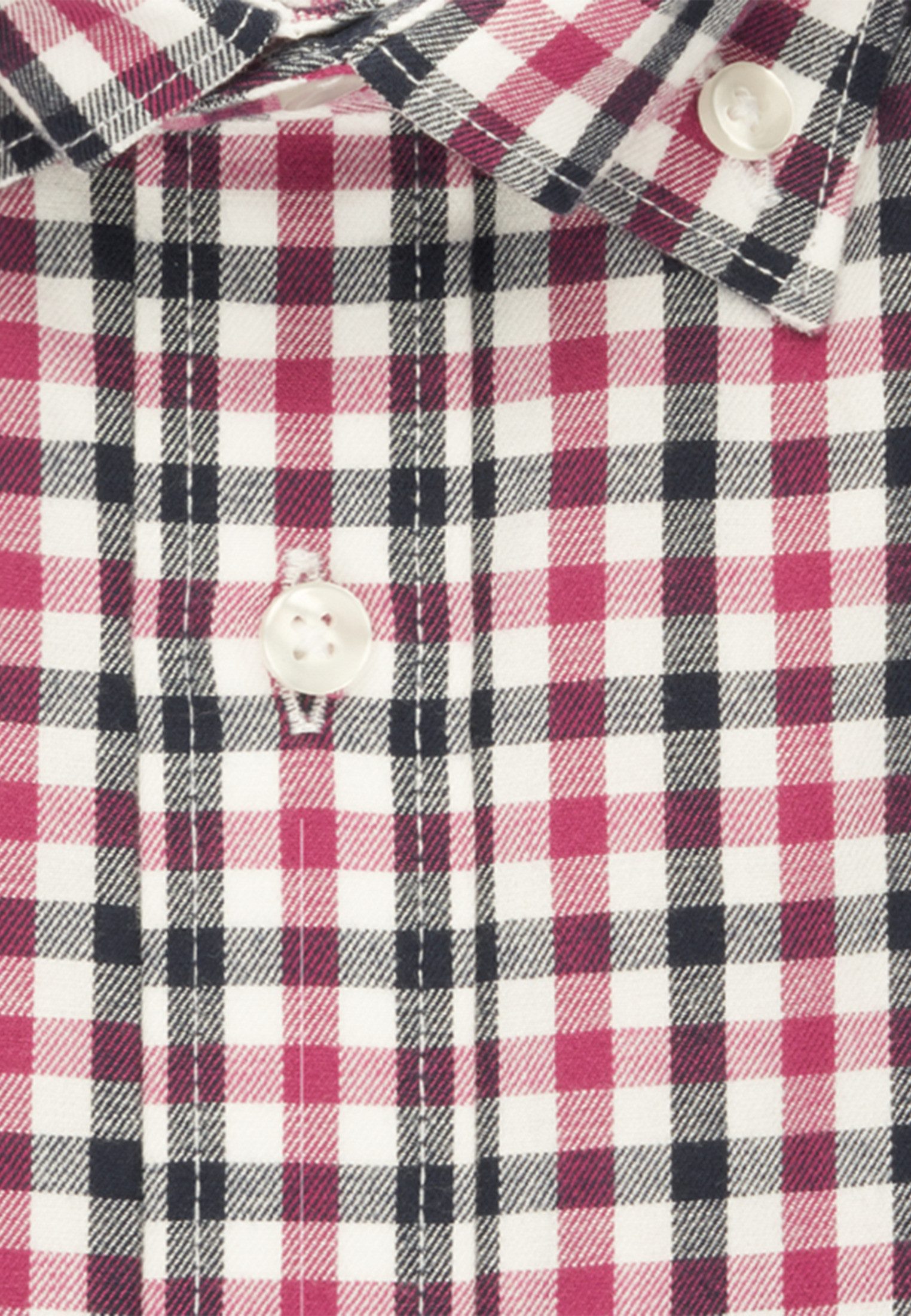 seidensticker Flanellen overhemd Shaped lange mouwen button-downkraag ruit
