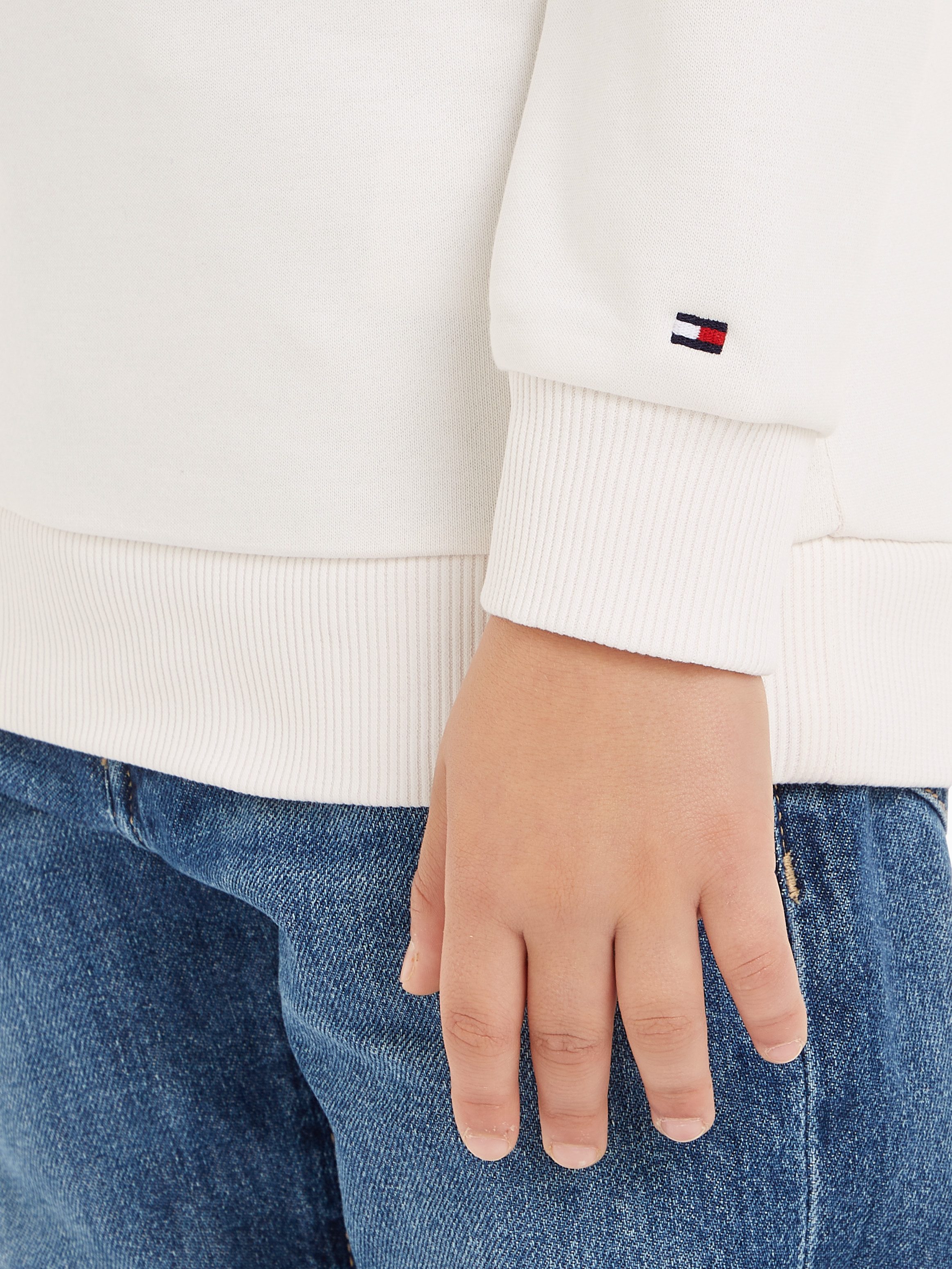 Tommy Hilfiger Sweatshirt MONOTYPE FLOCK REG SWEATSHIRT Baby tot 2 jaar, met frontprint, ronde hals, lange mouwen