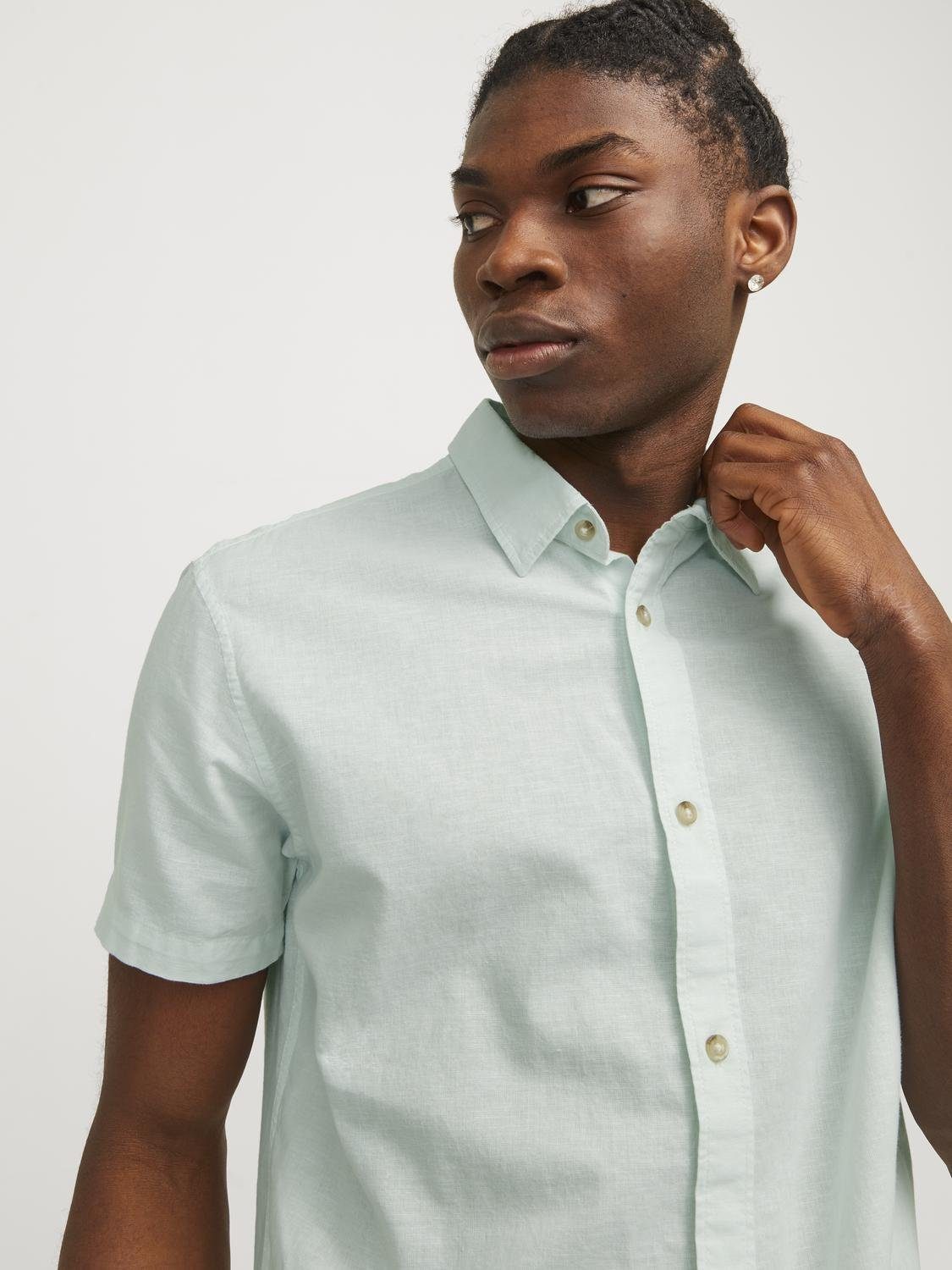Jack & Jones Overhemd met korte mouwen JJESUMMER LINEN BLEND SHIRT SS SN