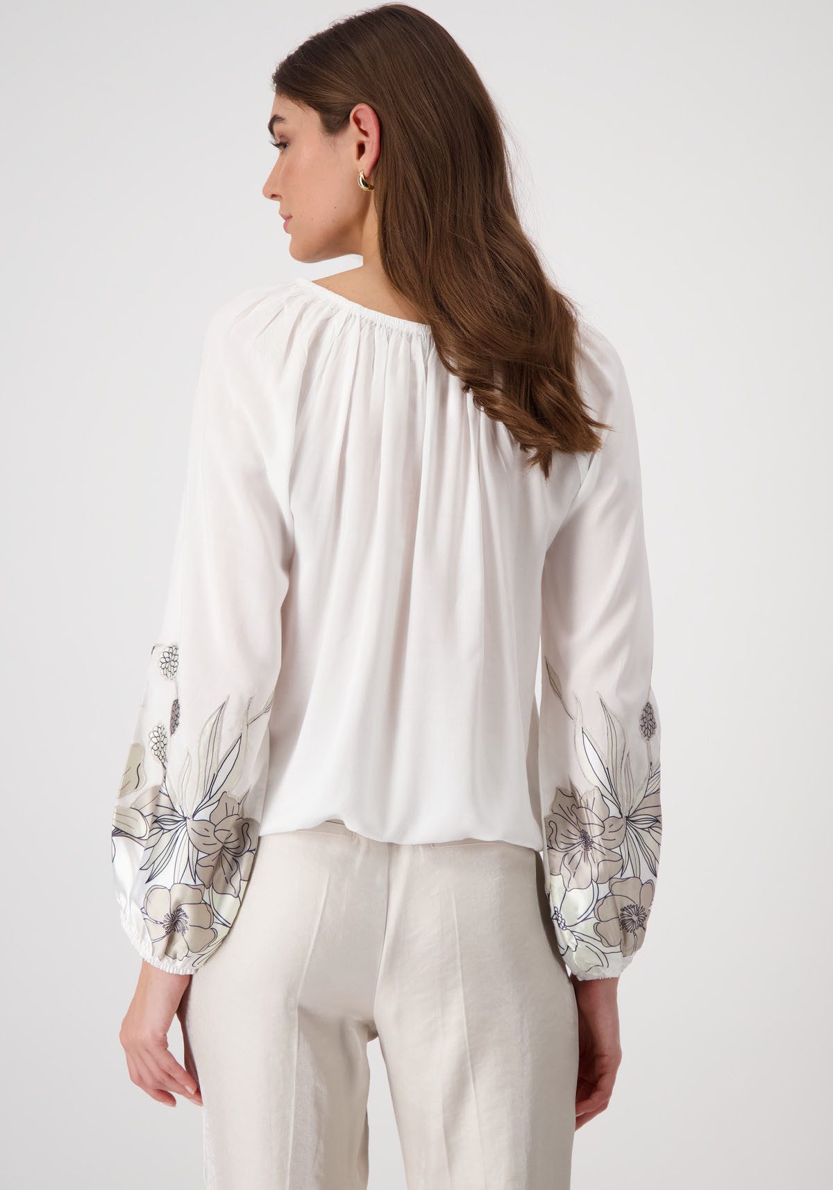 Monari Blouse zonder sluiting met bloemenprint