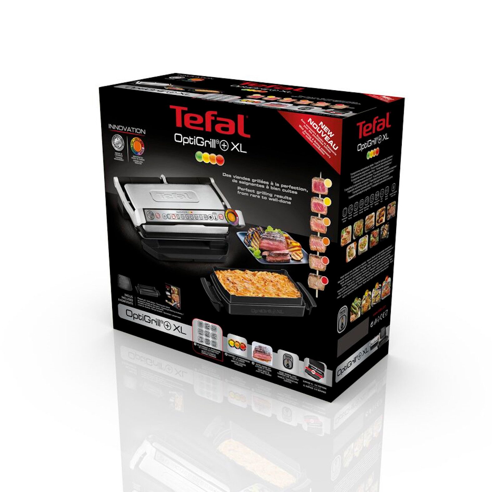 Tefal Contactgrill OptiGrill+ XL incl. bakplaat, handmatige modus met 4 temperaturen