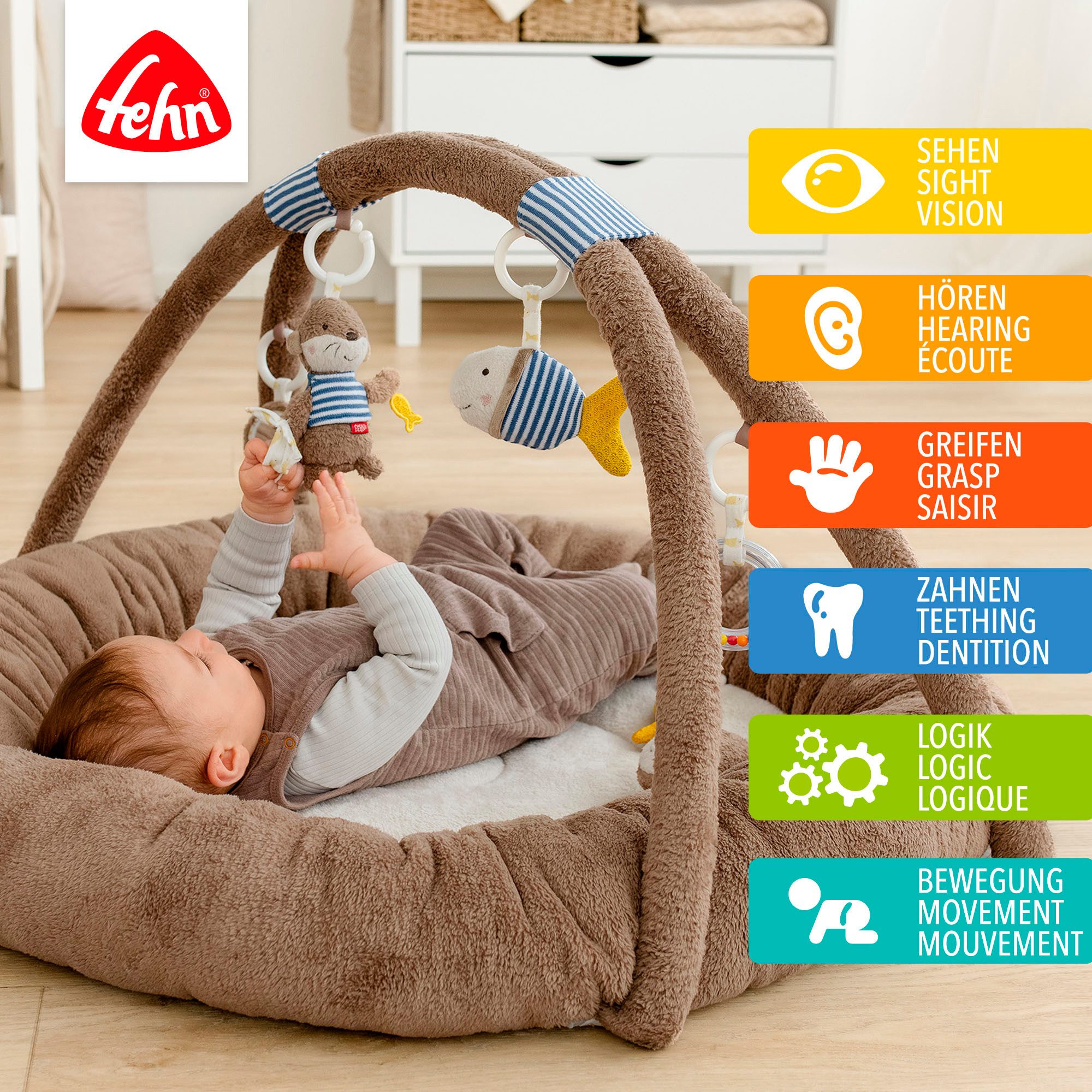 Fehn Babygym Otter Theo, 3-D-activiteit-nest Otter