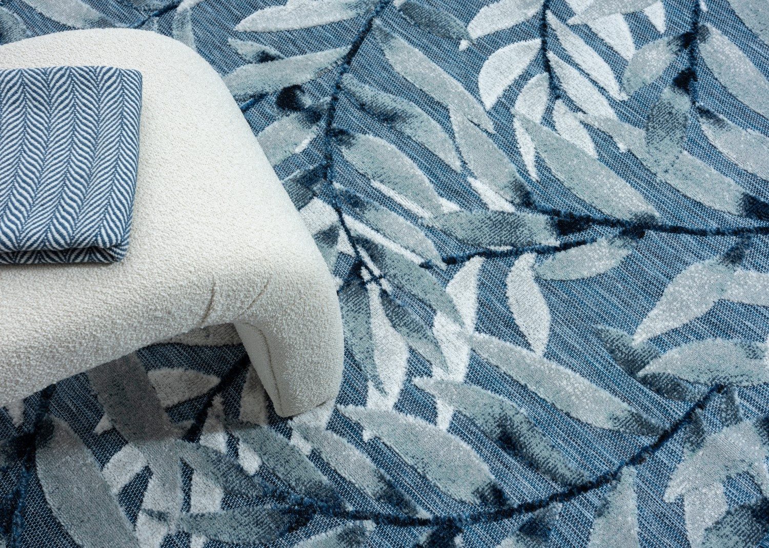 Myflair Möbel & Accessoires Vloerkleed Olivia voorraadopruiming Bladerenmotief, hoog-laag effect, geschikt voor buiten, balkon, terras
