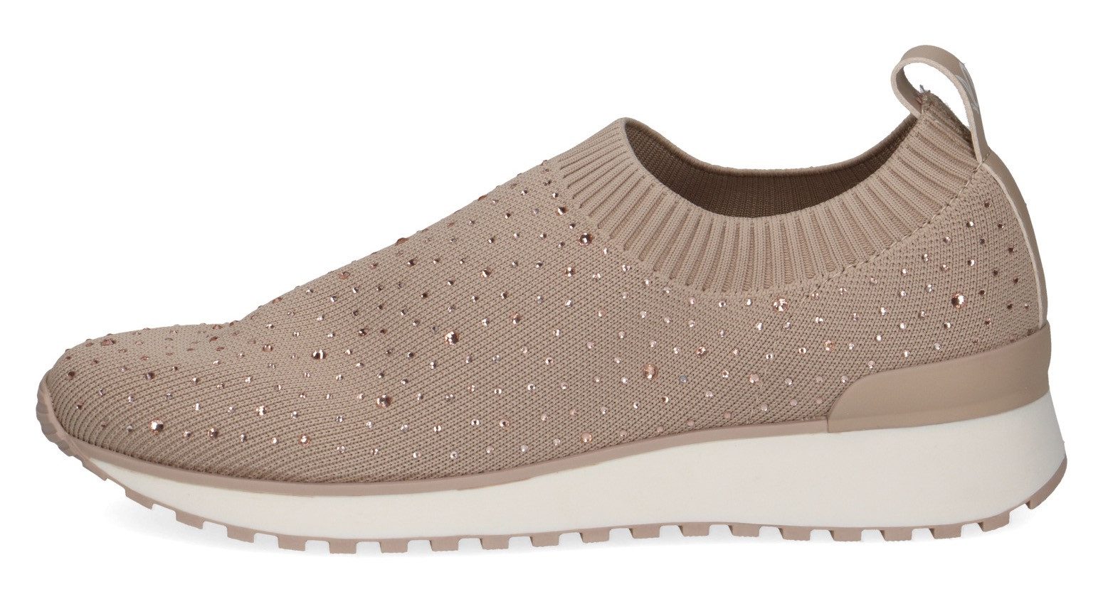 Caprice Slip-on sneakers slipper, vrijetijdsschoen, lage schoen met fonkelende strass-steentjes