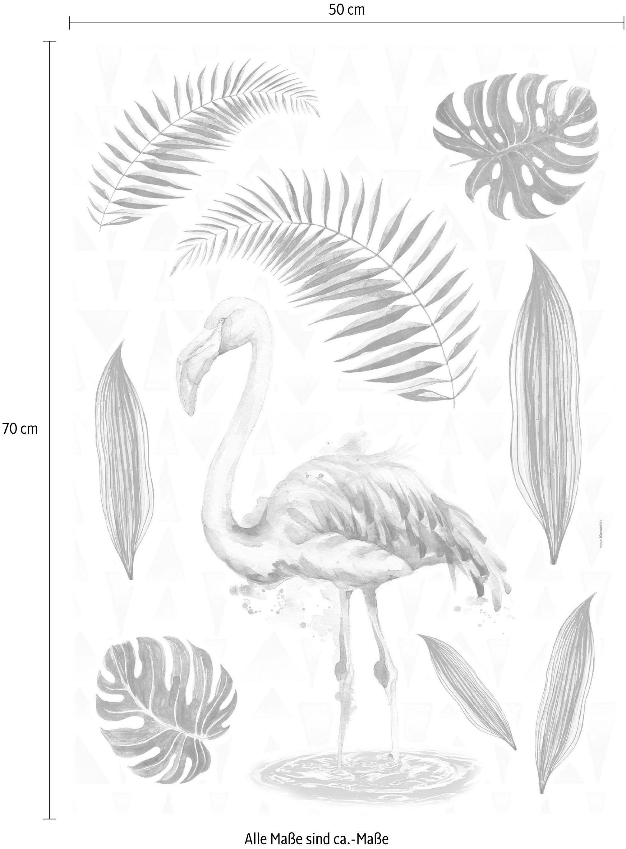 Komar Wandfolie Flamingo - afm. 50 x 70 cm (set, 9-delig)