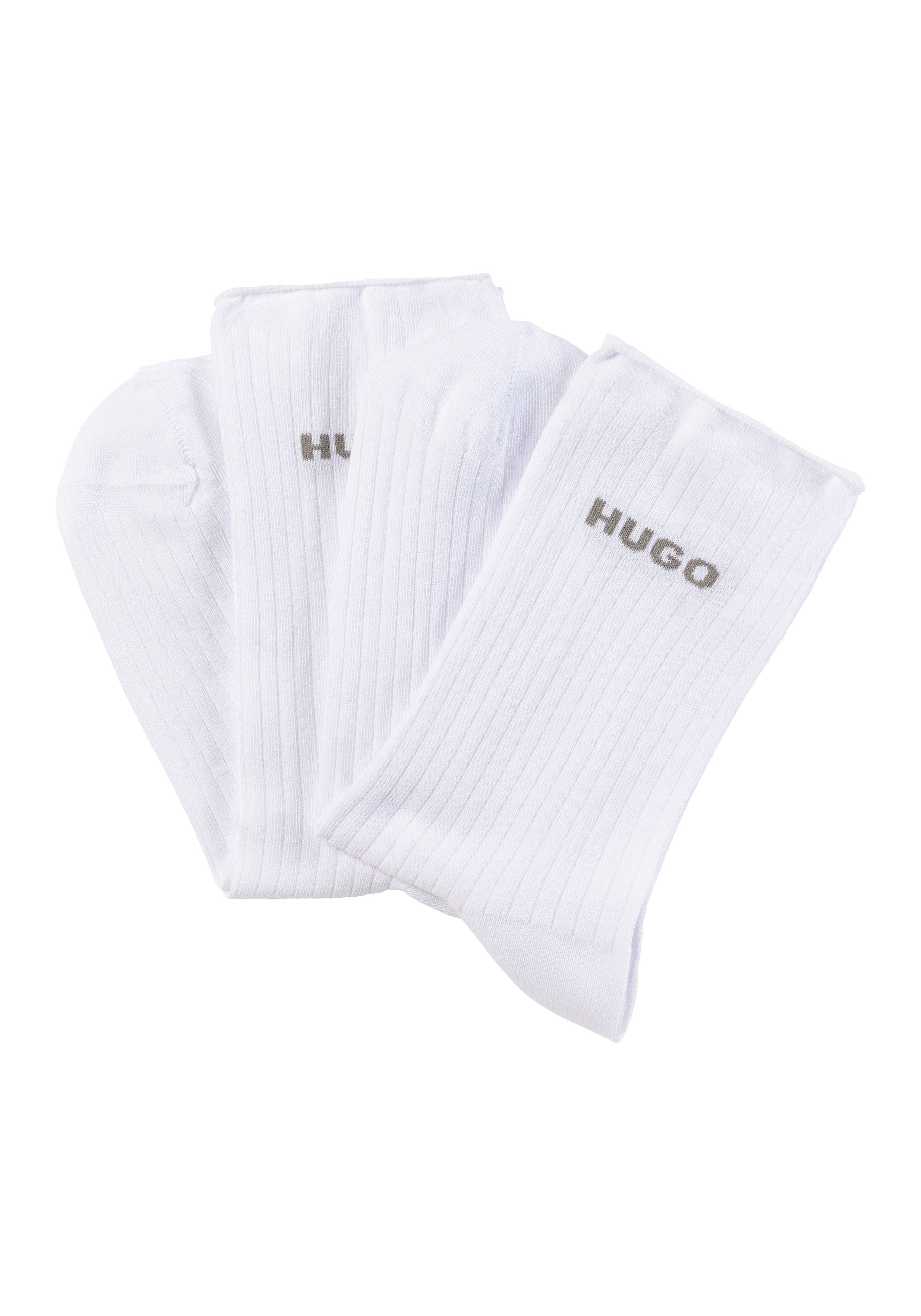 HUGO underwear Vrijetijdssokken 2P QS FINE RIB CC dames sokken maat 39-42 wit