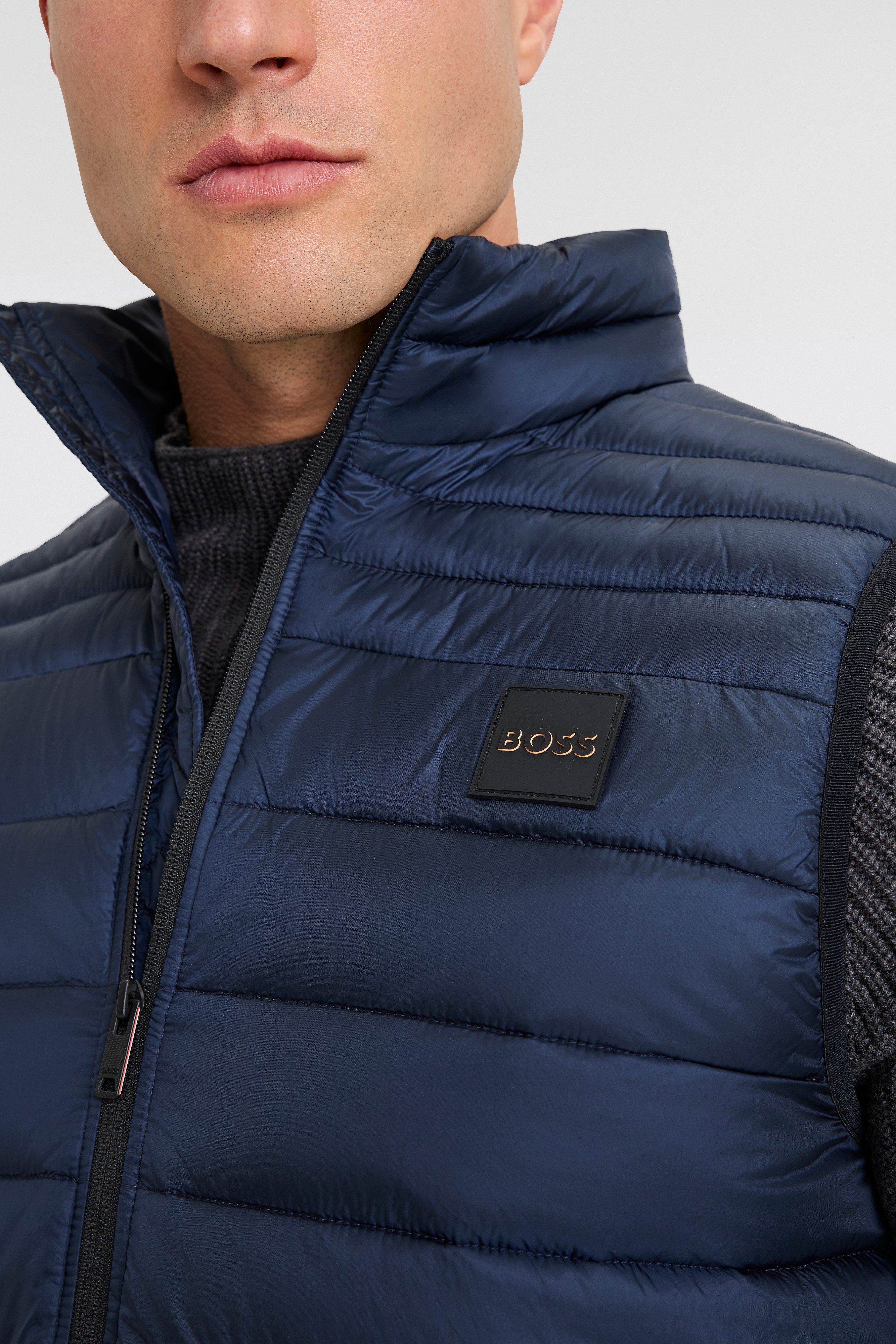 Boss Orange Outdoorjack Odeno1 met doorlopende quilting