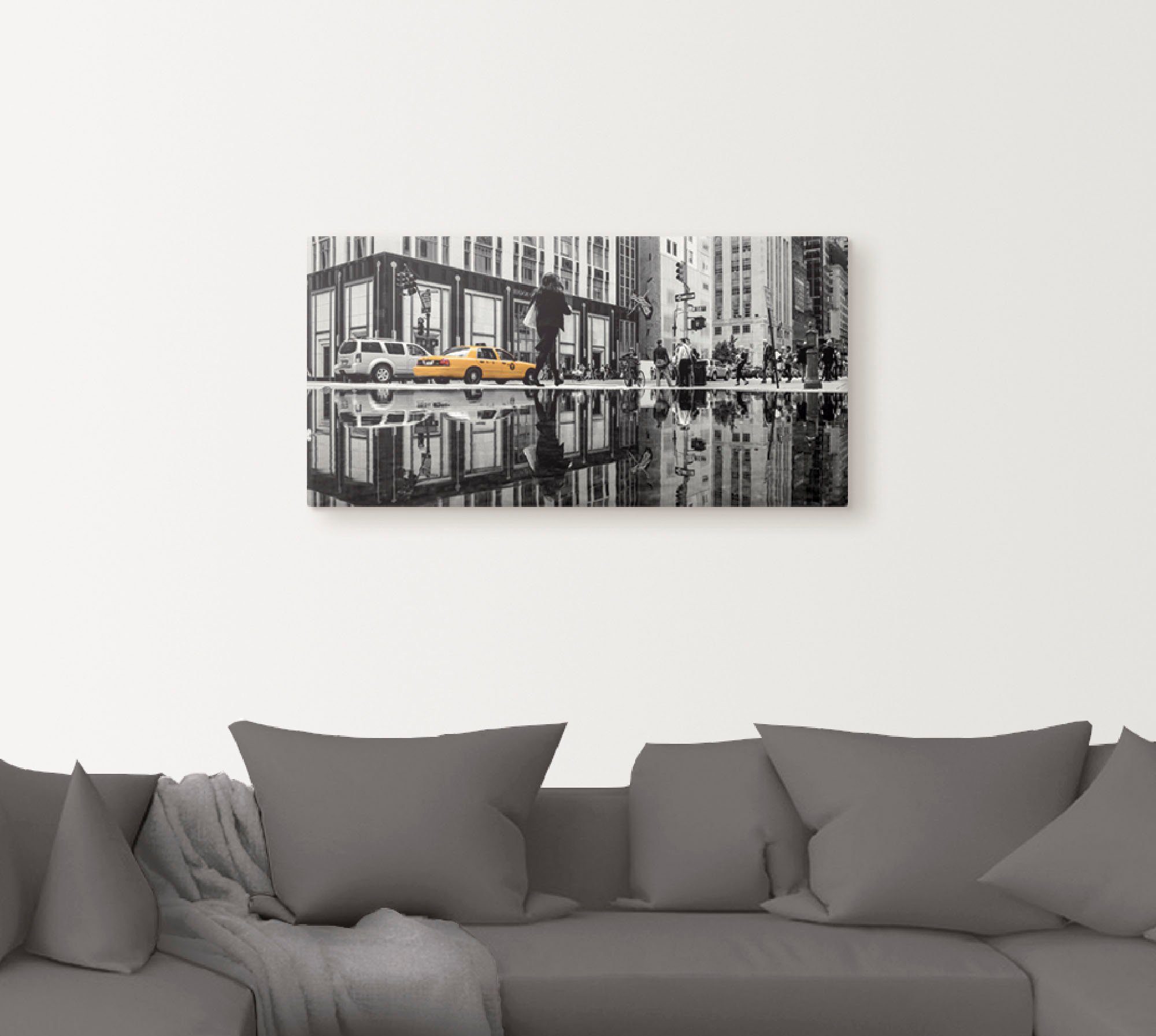 Artland Artprint op linnen New Yorkse straat gespannen op een spieraam