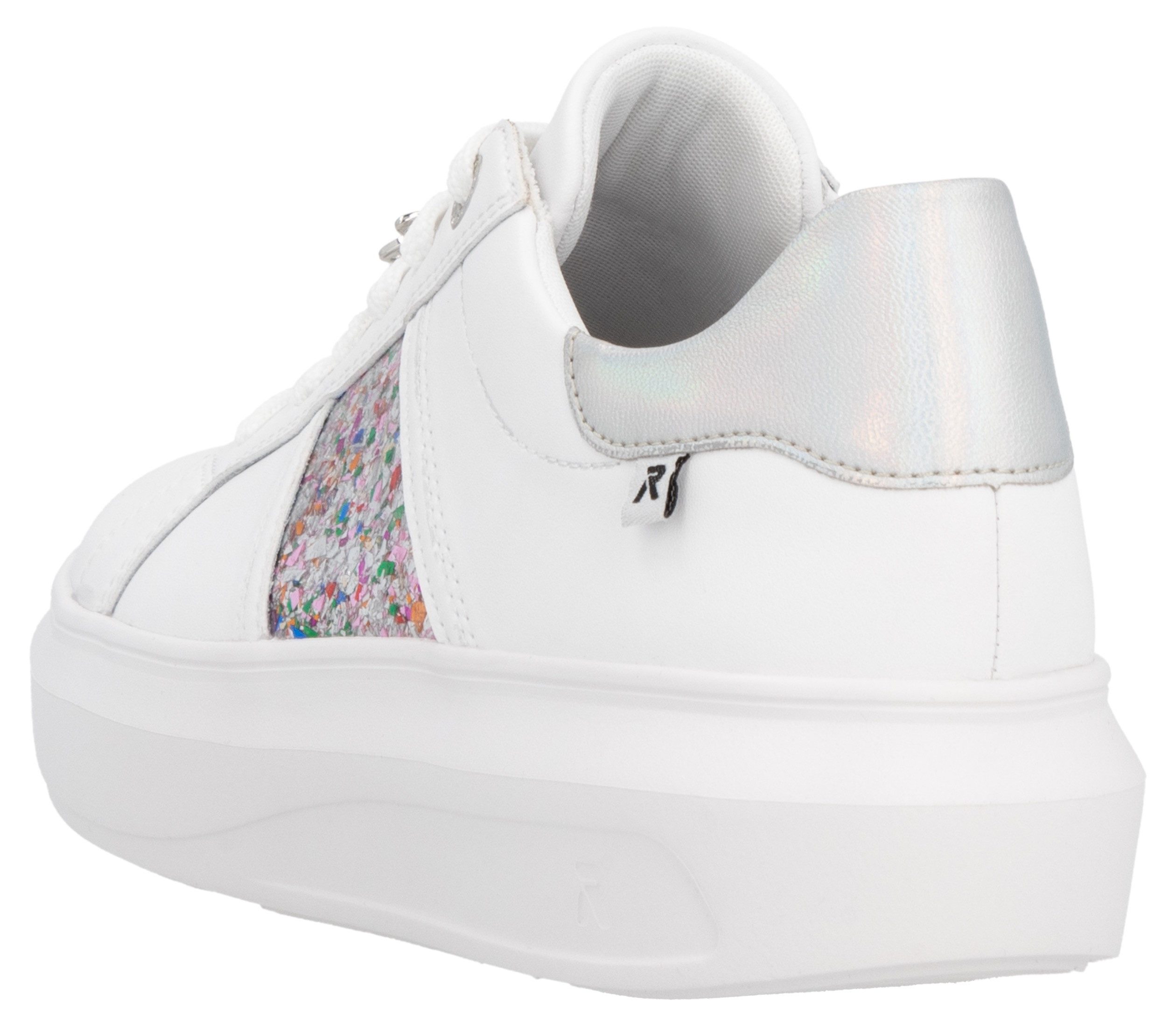 RIEKER Sport Plateausneakers met stijlvolle metallic-details, vrijetijdsschoen, lage schoen, veterschoen