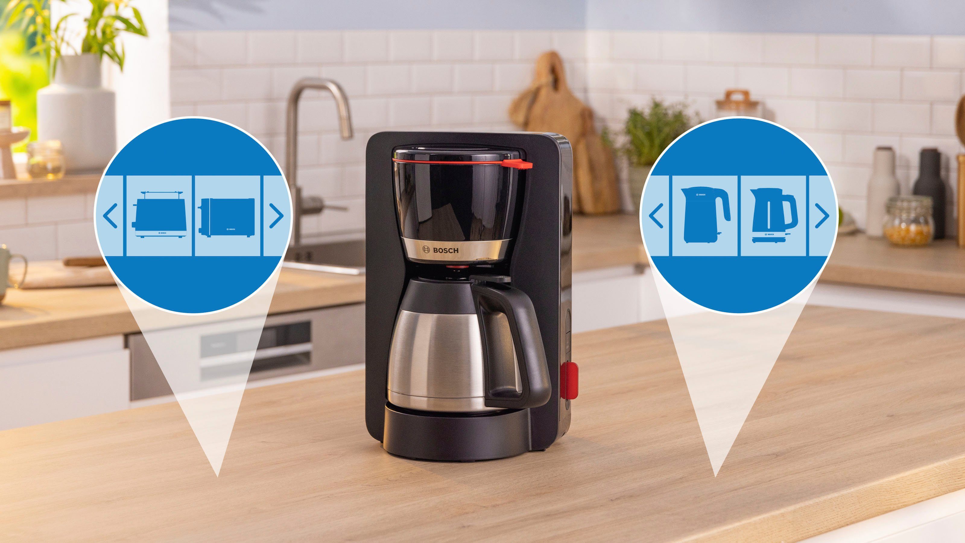 BOSCH Filterkoffieapparaat MyMoment TKA6M273, 1,1 l, voor 8-12 kopjes, intensief aroma, ontkalkingsprogramma, thermoskan, 1200 w