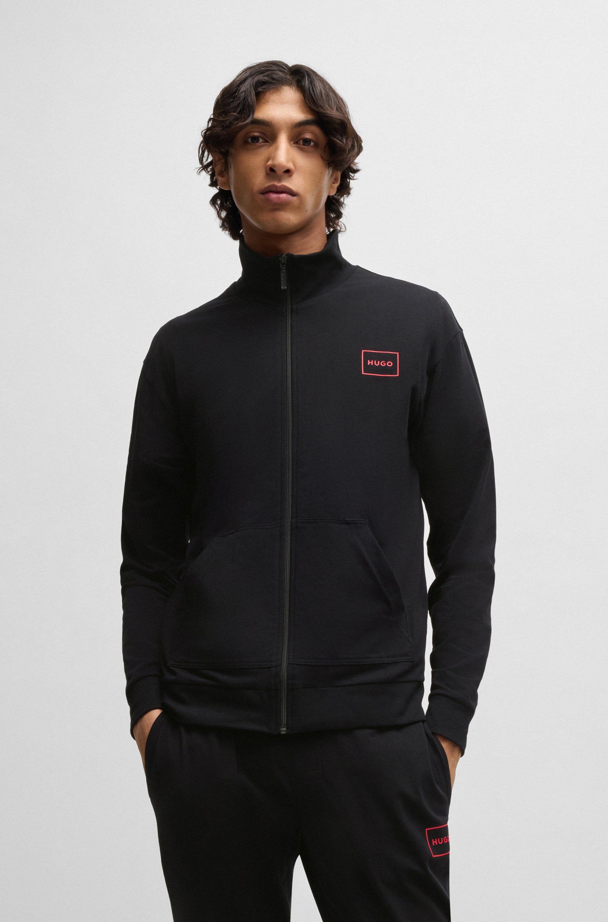 HUGO underwear Sweatvest Laze Zip Jacket met zakken opzij heren sweatvesten maat L zwart