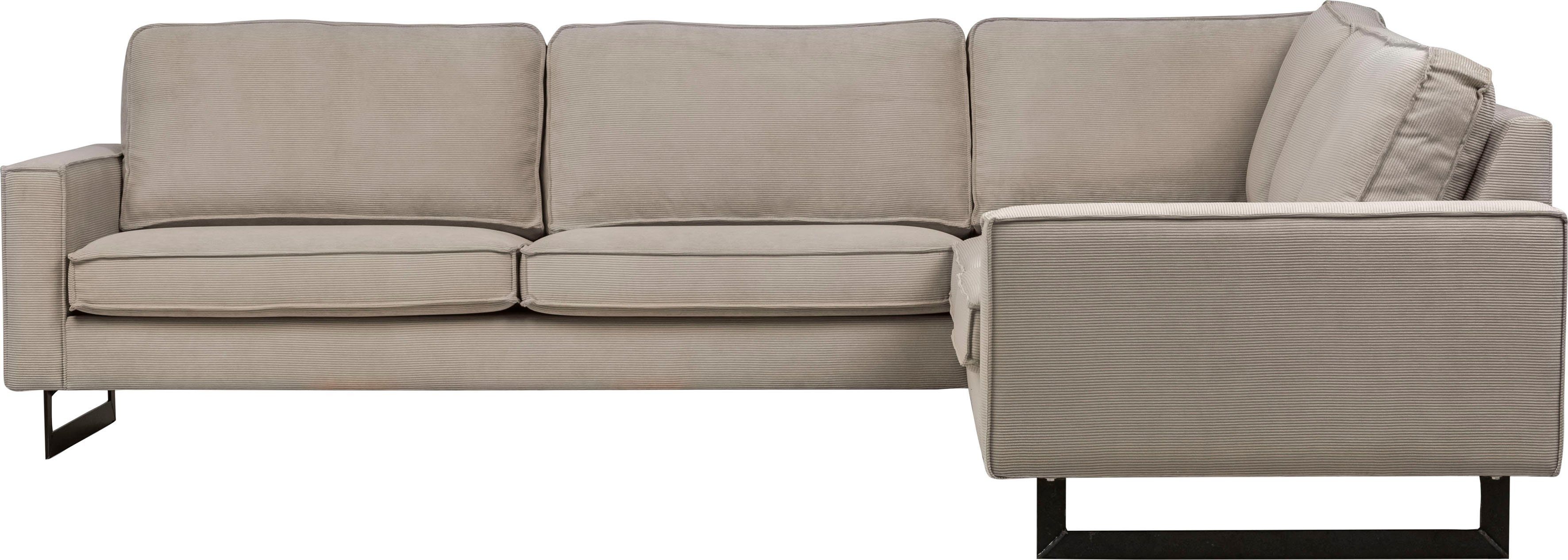 Places of Style Hoekbank Pinto, XXL, 250/290 cm, lange arm, ottomane Cord, fijncord, luxe-microvezel leer en chenille