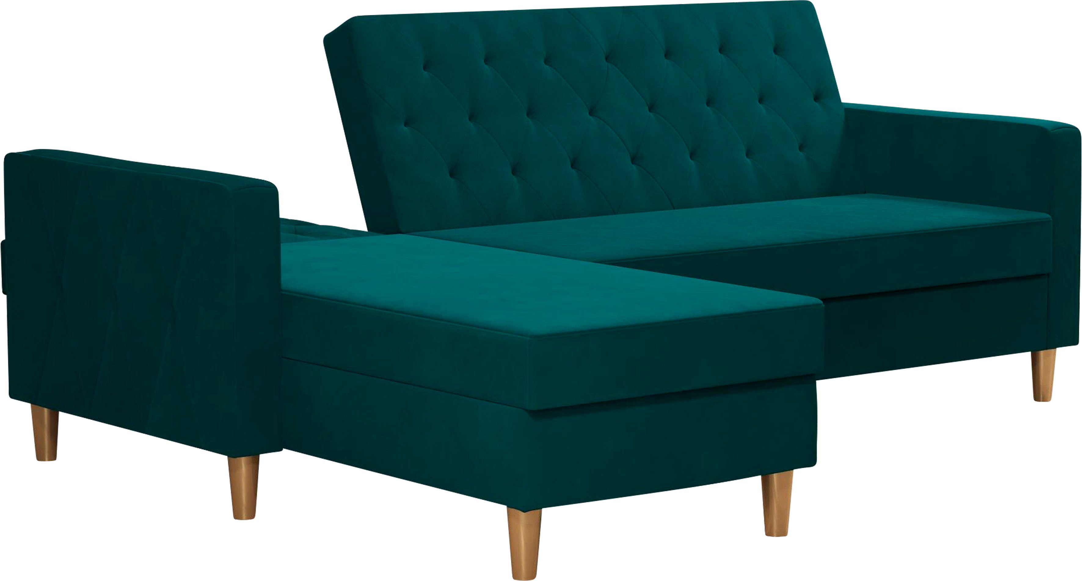 CosmoLiving by Cosmopolitan Hoekbank Liberty, L-vorm met slaapfunctie, récamier aan beide kanten te monteren, zithoogte 43 cm
