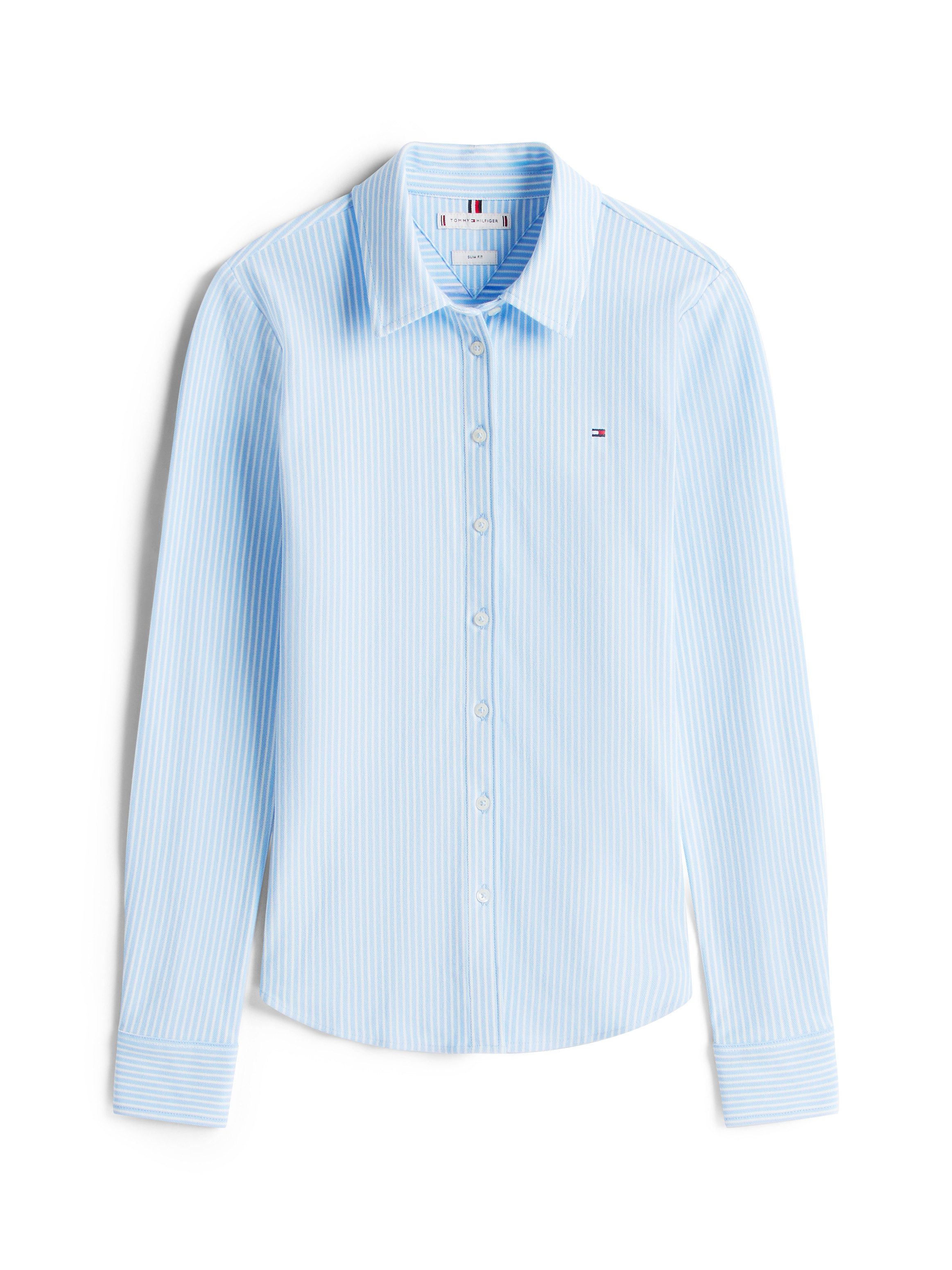 Tommy Hilfiger Poloshirt 1985 SLIM PIQUE BTN DOWN LS met polokraag en label
