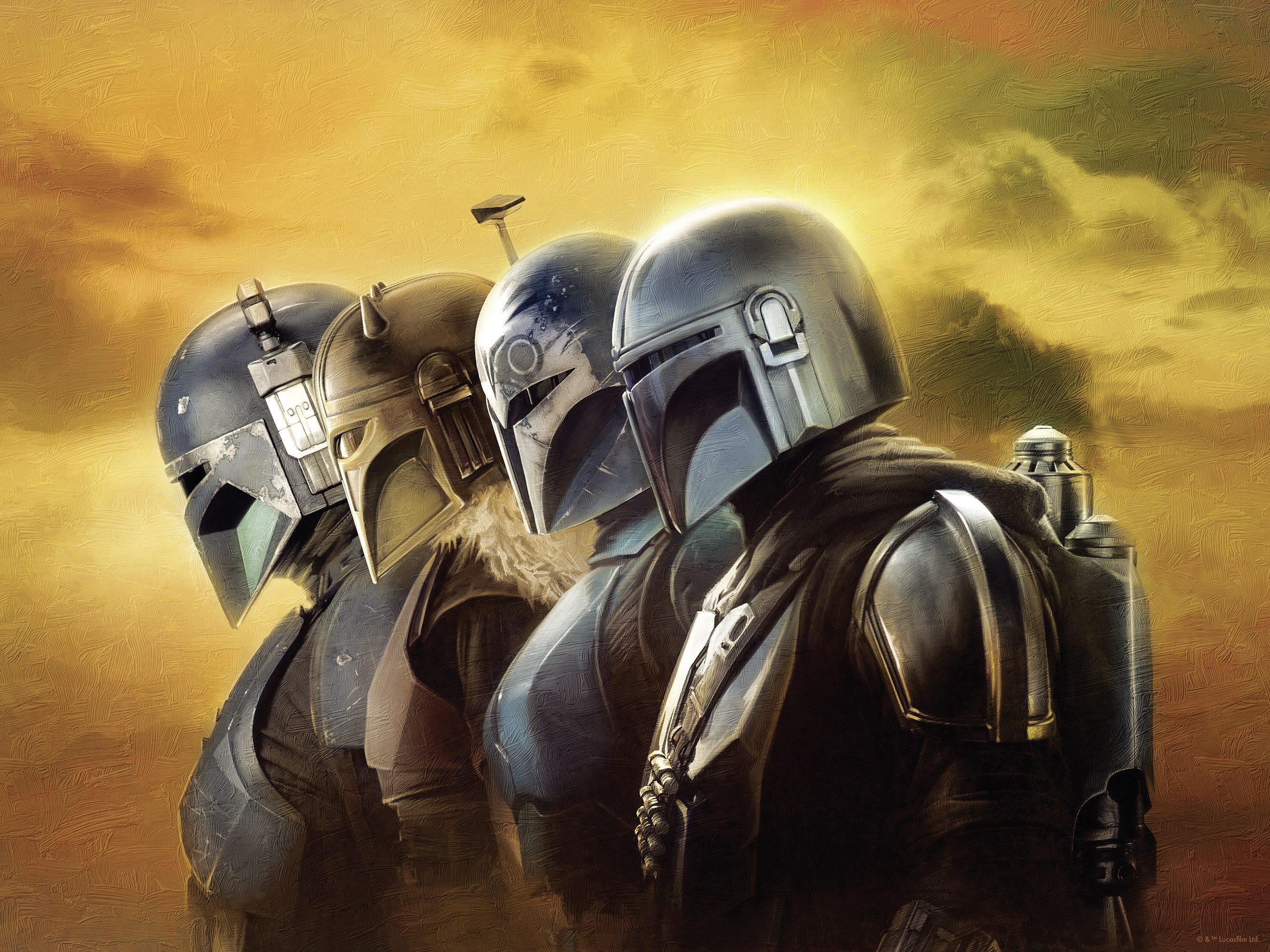 Komar Artprint Star Wars The Mandalorian Line Up 300 x 280 cm (breedte x hoogte) - behang, vlies, woonkamer, slaapkamer (1 stuk)