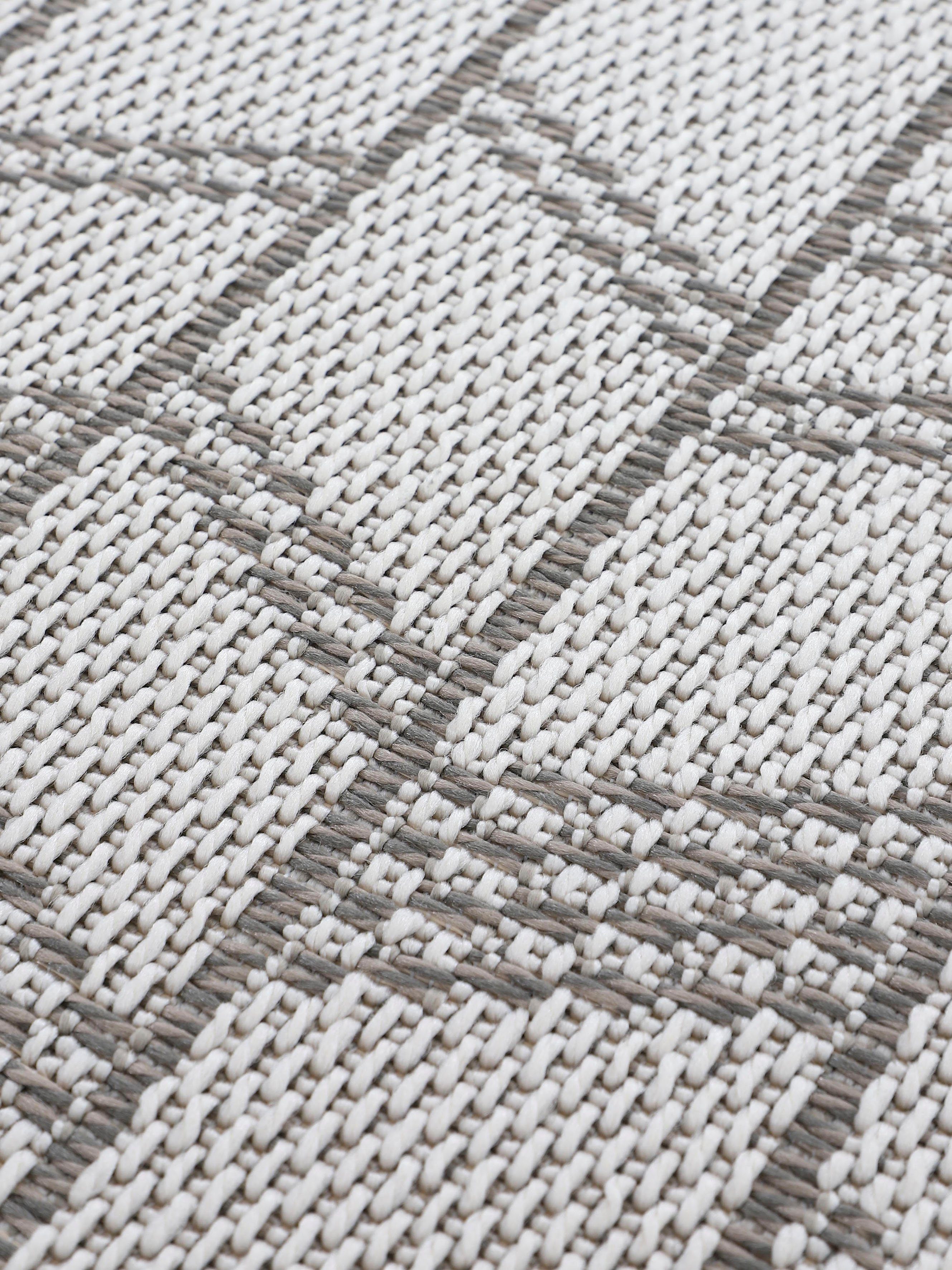 carpetfine Vloerkleed Boho 102 robust vlakweefsel, sisal-look, voor buitengebied