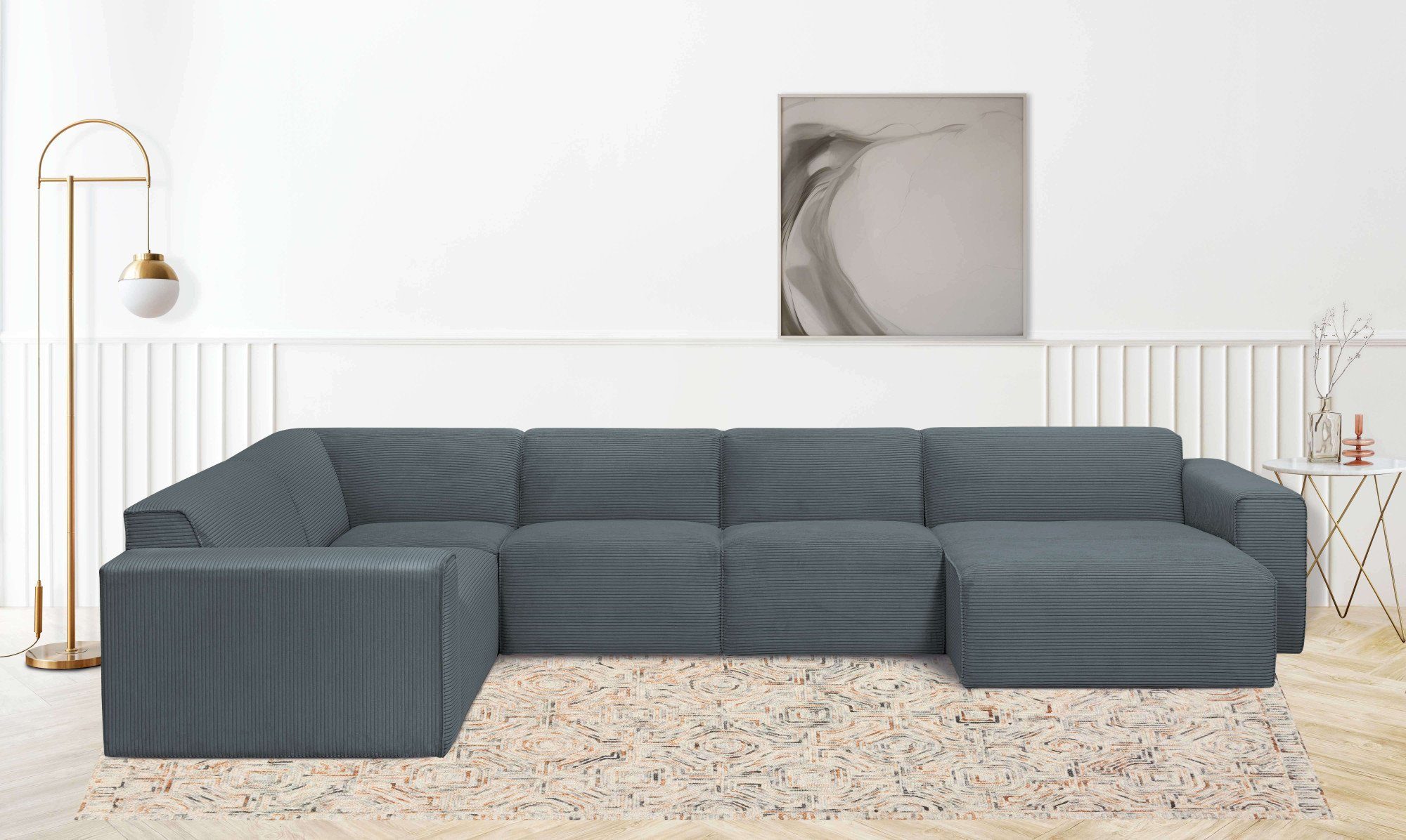 INOSIGN Zithoek Clayton in een trendy ribfluwelen bekleding, diverse combinaties mogelijk