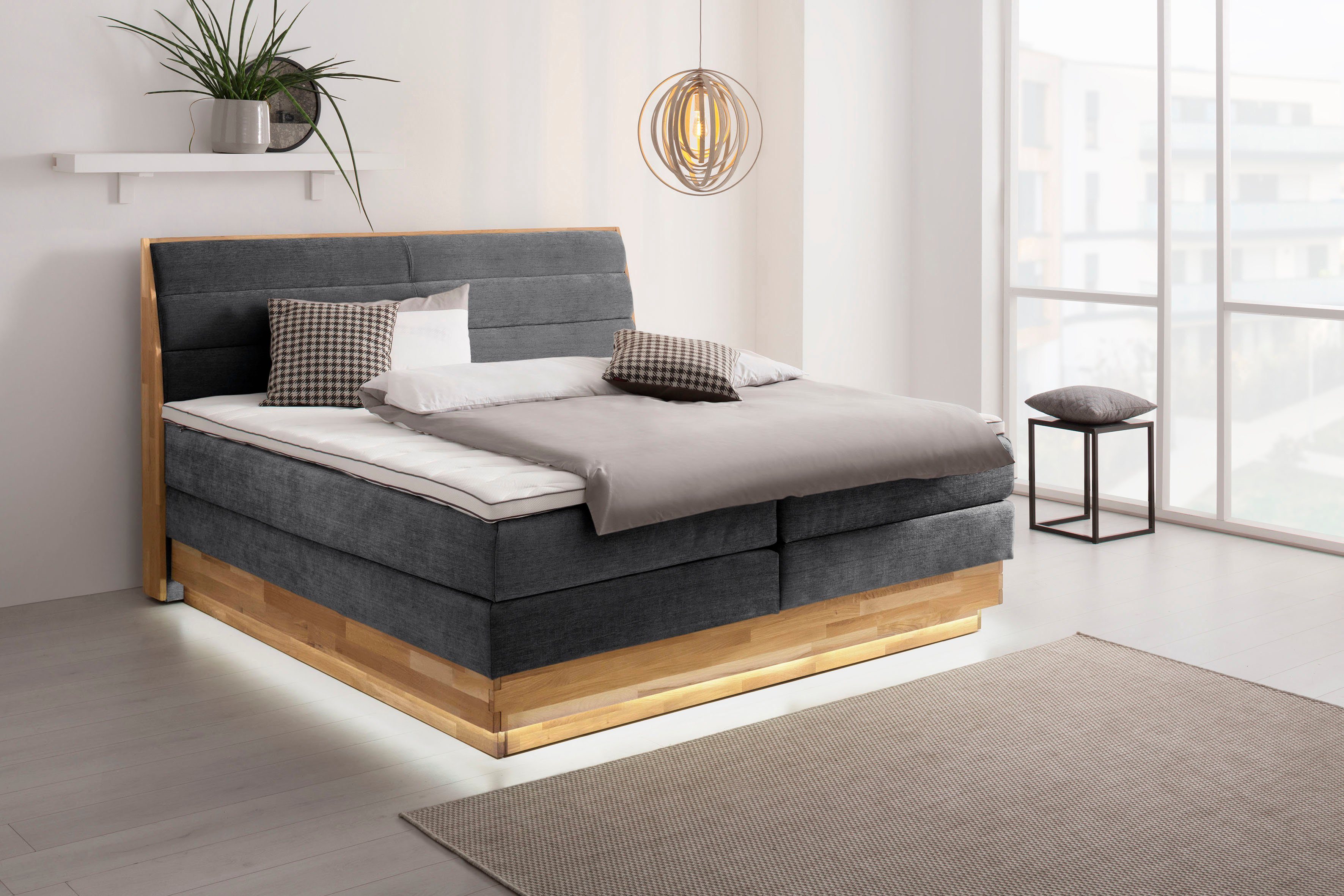 OTTO products Boxspring Ledverlichting, met gecertificeerde, gerecyclede overtrekstoffen