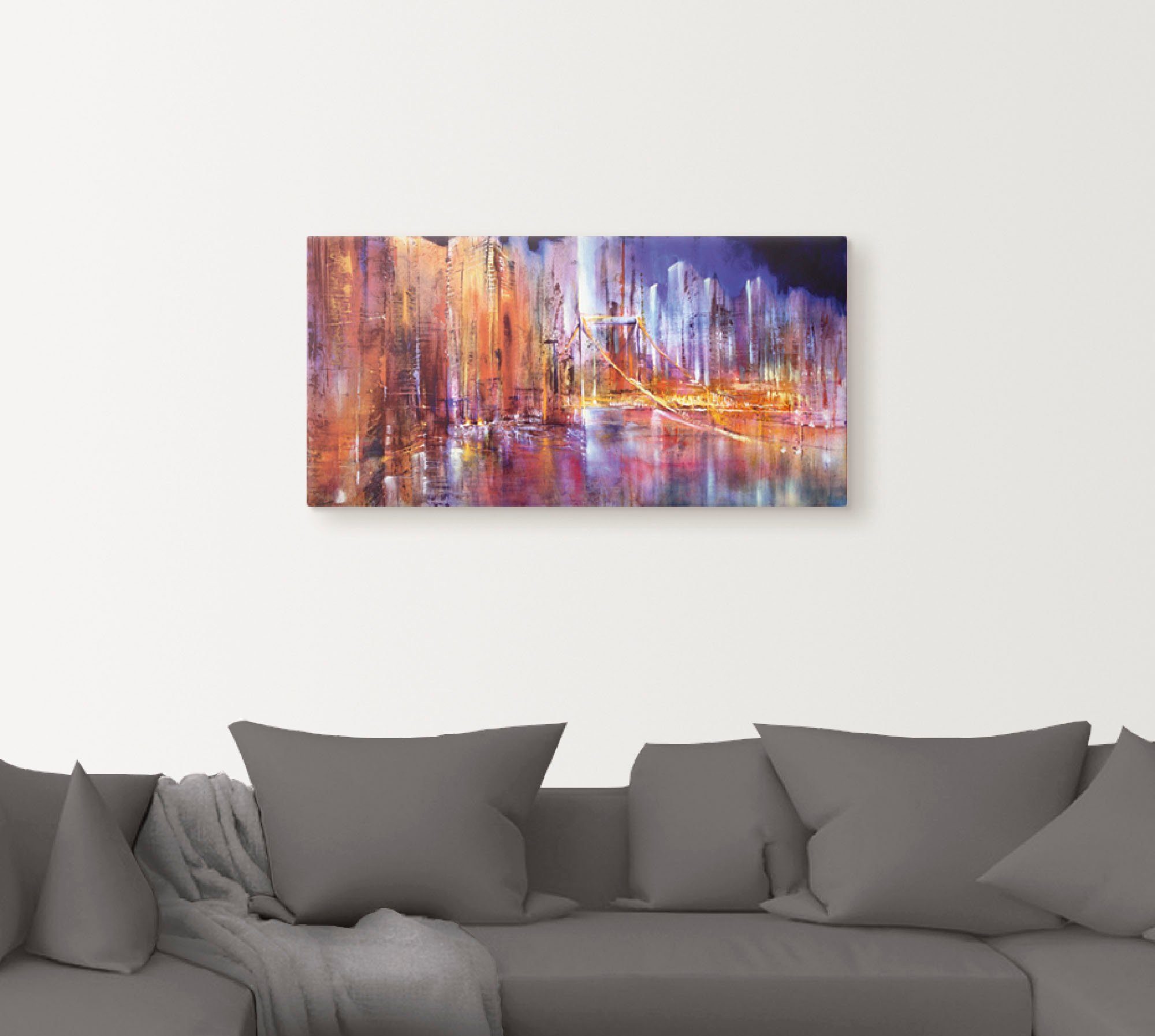 Artland Artprint op linnen Stadsbeeld II gespannen op een spieraam