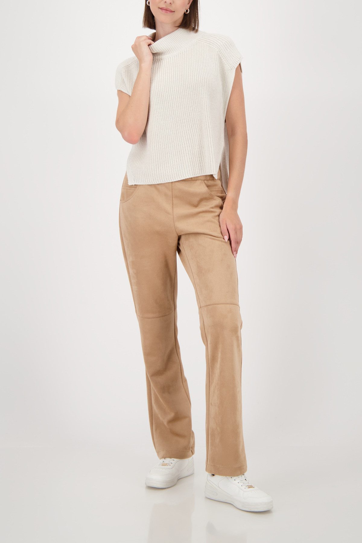 Monari Slip-over Regular fit met staande kraag
