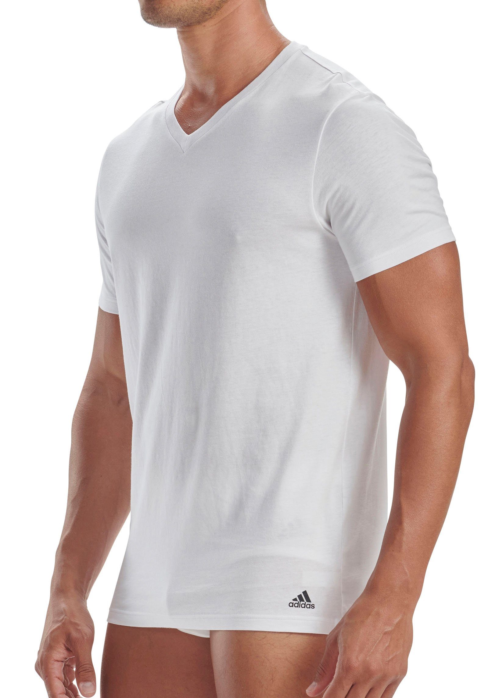 adidas Sportswear T-shirt Active Flex Cotton met v-hals en losse pasvorm (Set van 3)