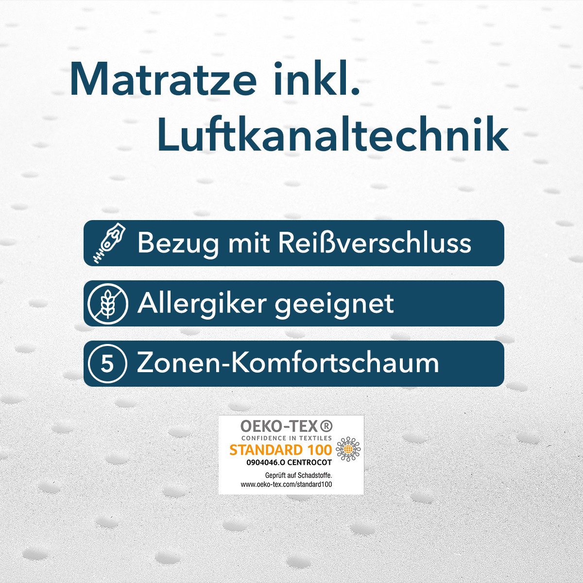 DI QUATTRO Comfortschuimmatras Matratze Airy Form 15, matras in verschillende maten verkrijgbaar De matras, die ademt. Bijzonder ventilerende kern. Als beste beoordeeld. hoogte 15 cm