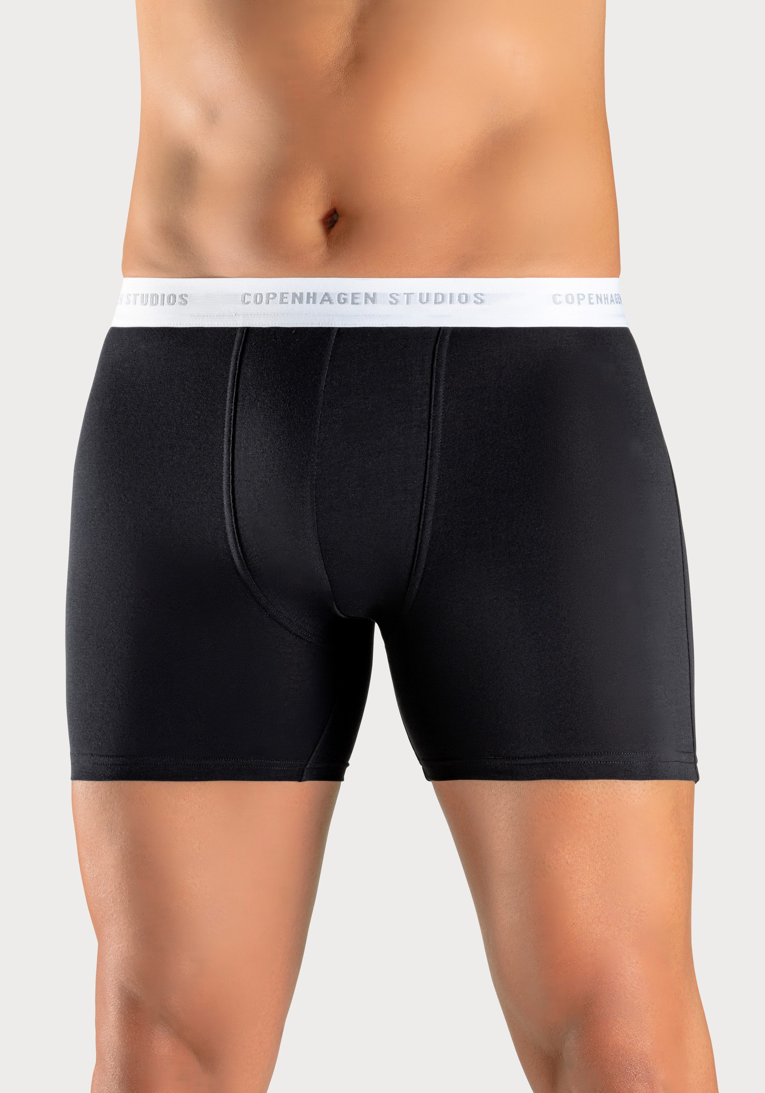 Copenhagen Studios Lange boxershort Boxershorts voor heren met langere pijpen en logo-tailleband (3 stuks)