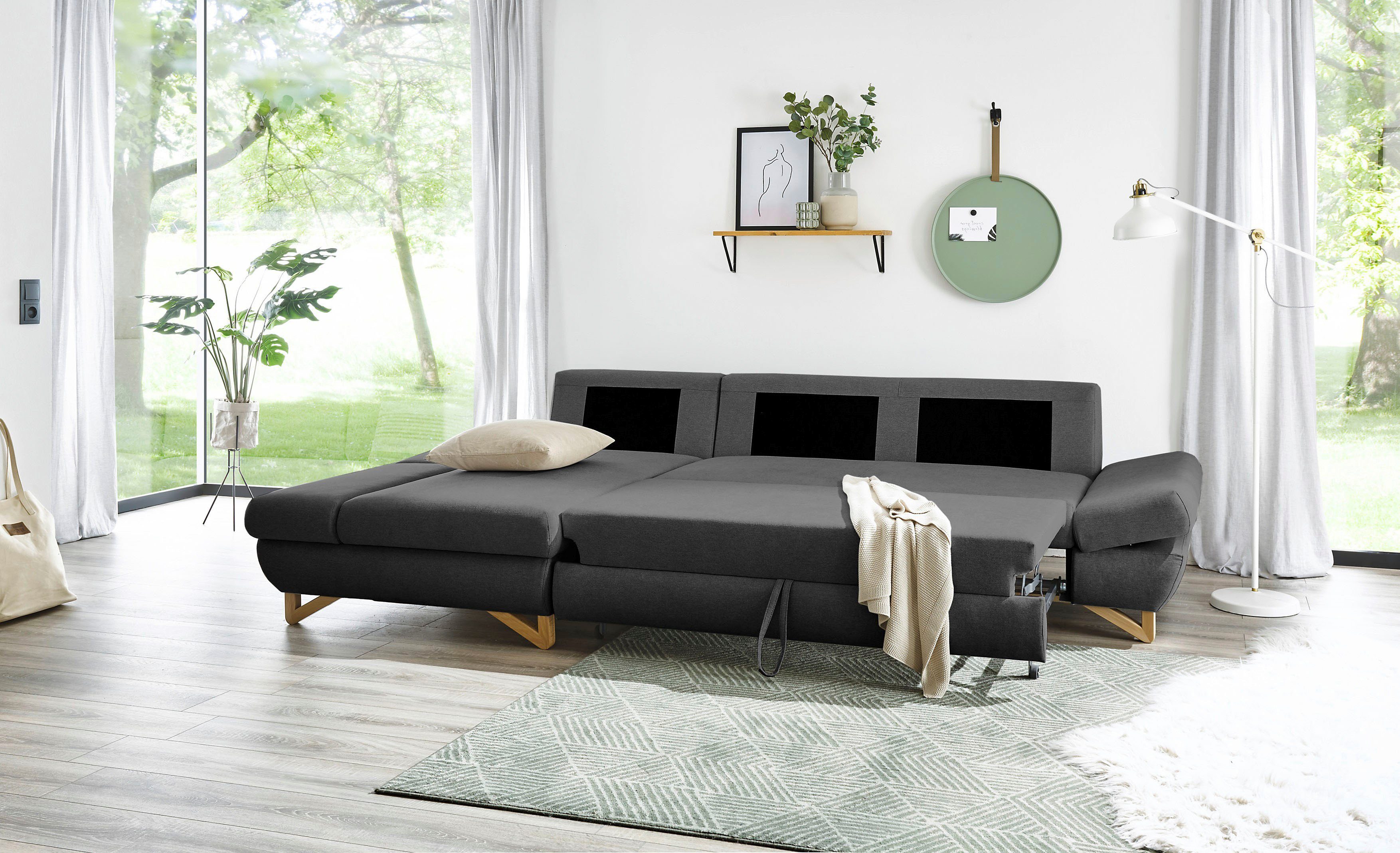INOSIGN Slaapbank City/Giron comfortabele slaapbank (ligoppervlak 245 x 138 cm) en bedlade
