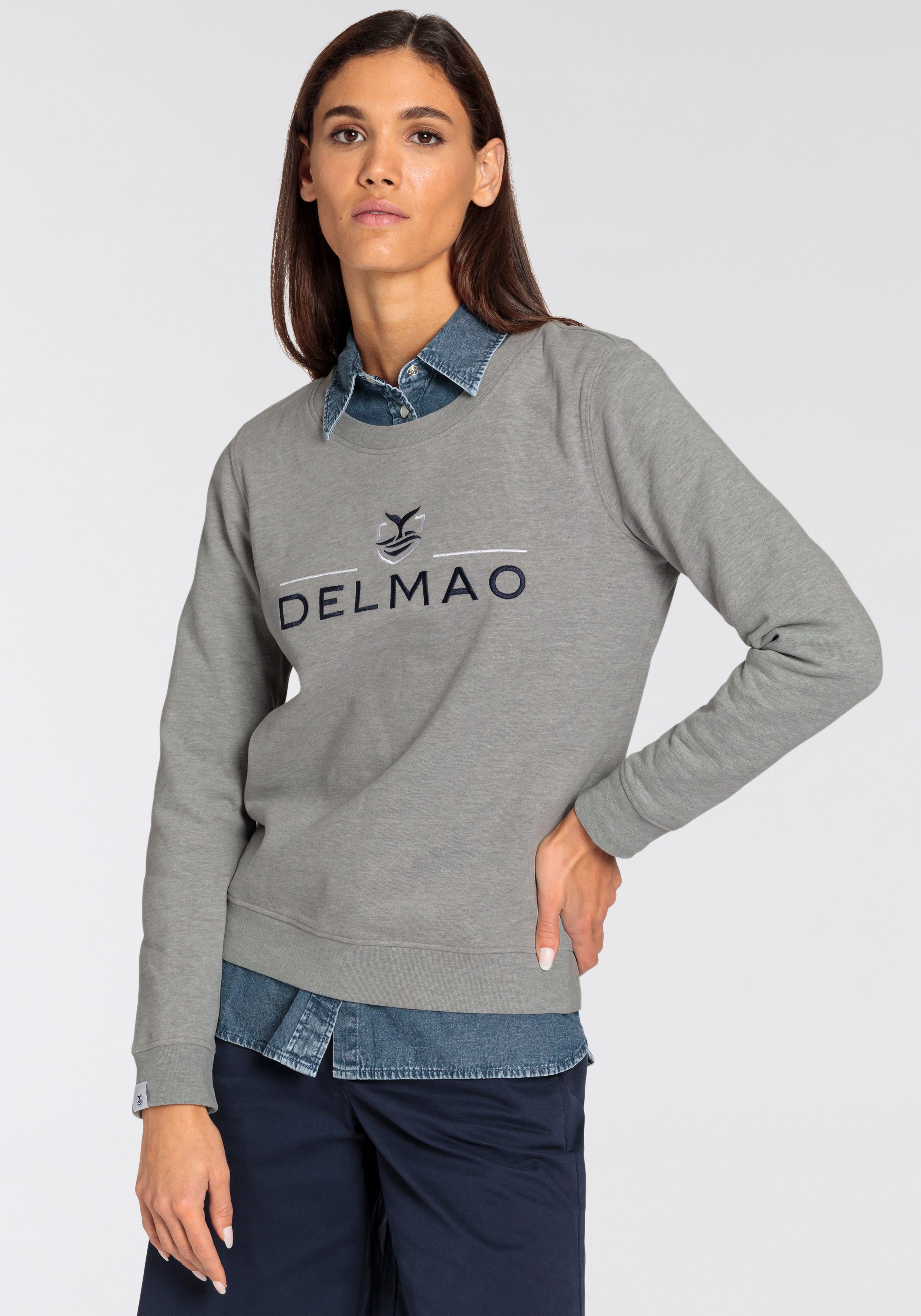 DELMAO Sweatshirt met elegant verhoogd borduurwerk