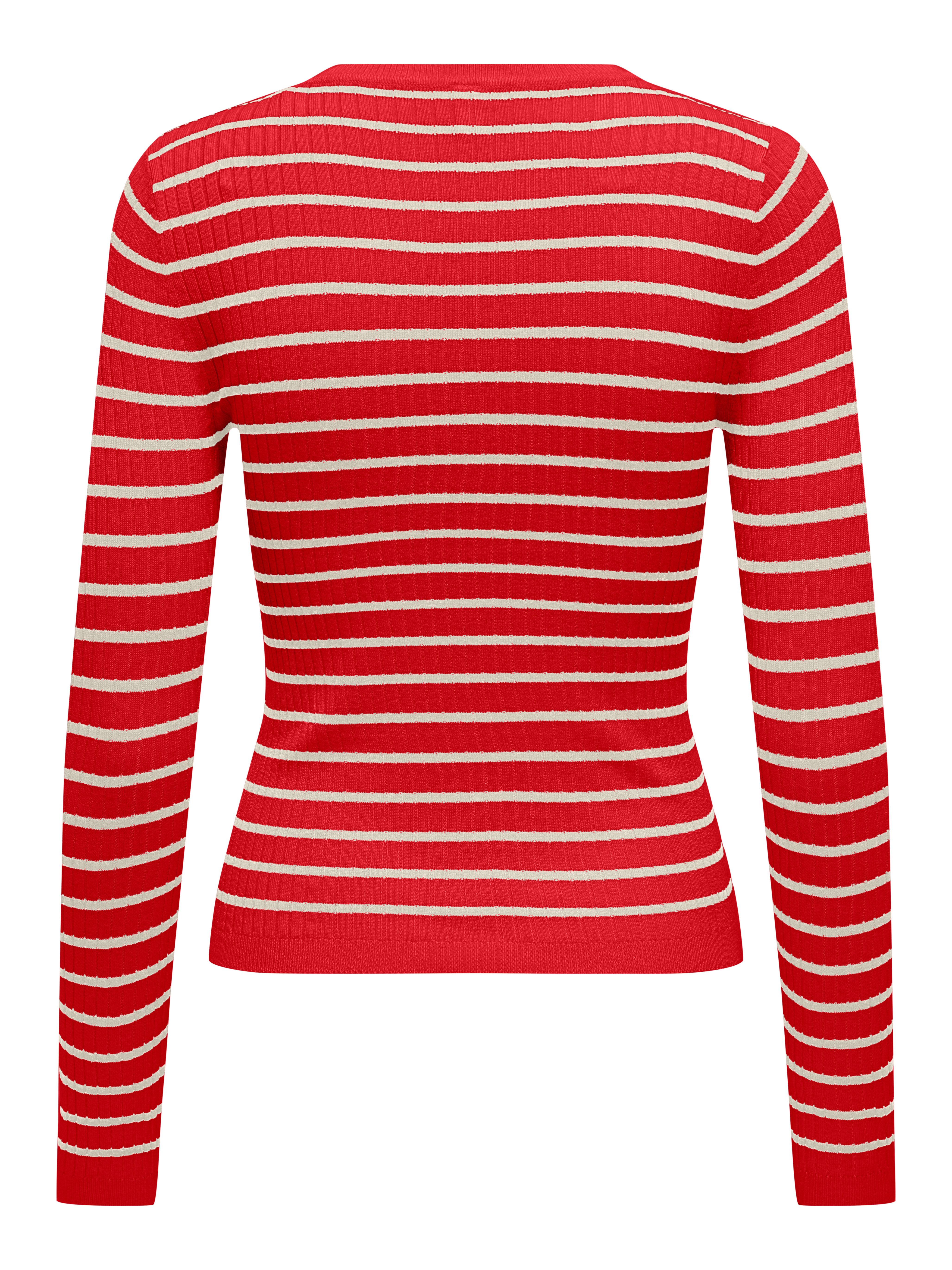 Only Gebreide trui ONLMILA LS STRIPE BUTTON O-NECK CC KNT