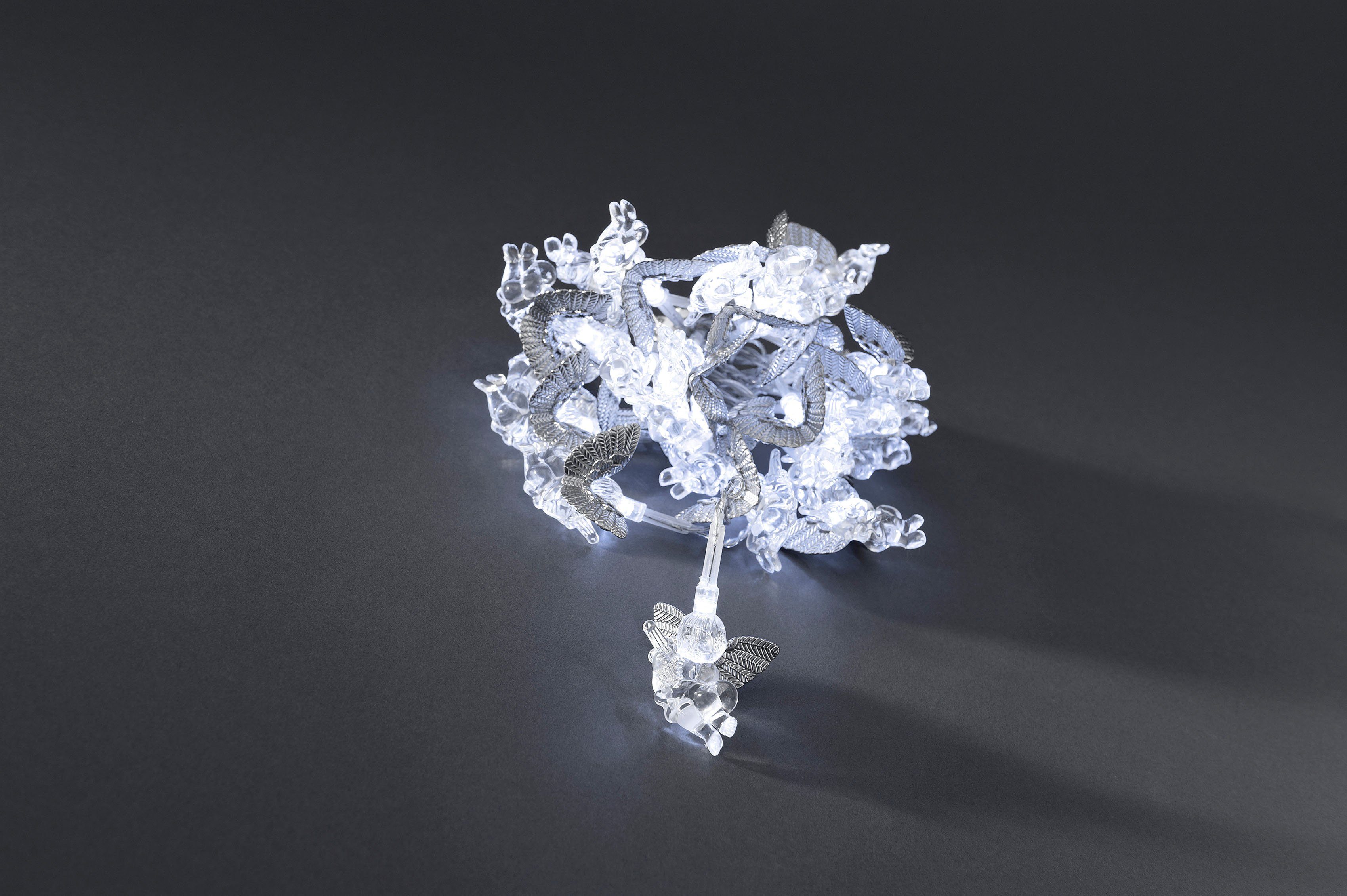 KONSTSMIDE Led-lichtsnoer Kerst versiering Led decoratief lichtsnoer, zilverkleurige engel, 24 koudwitte dioden (1 stuk)