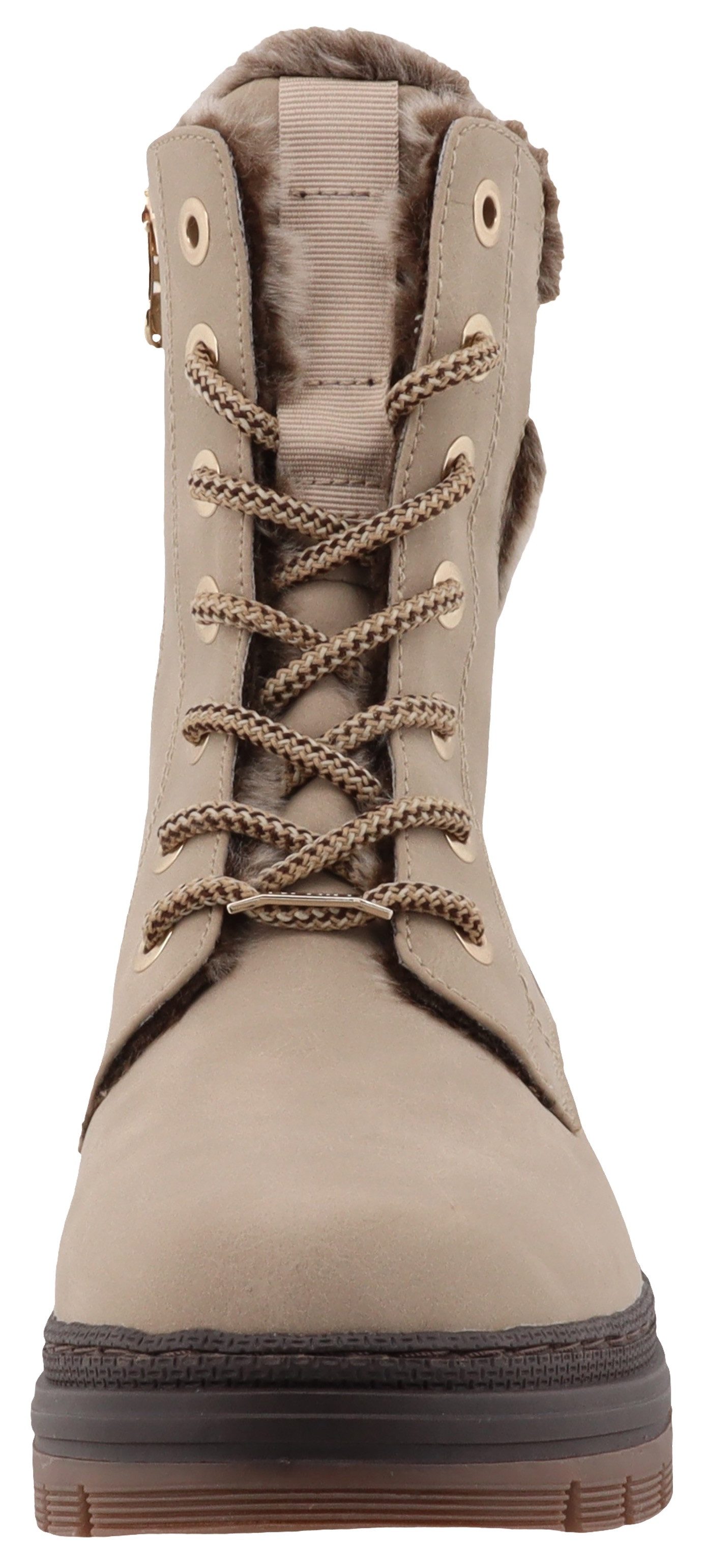 Tom Tailor Winterlaarzen winter-enkellaars, veterschoenen met binnenrits, comfortabele vorm