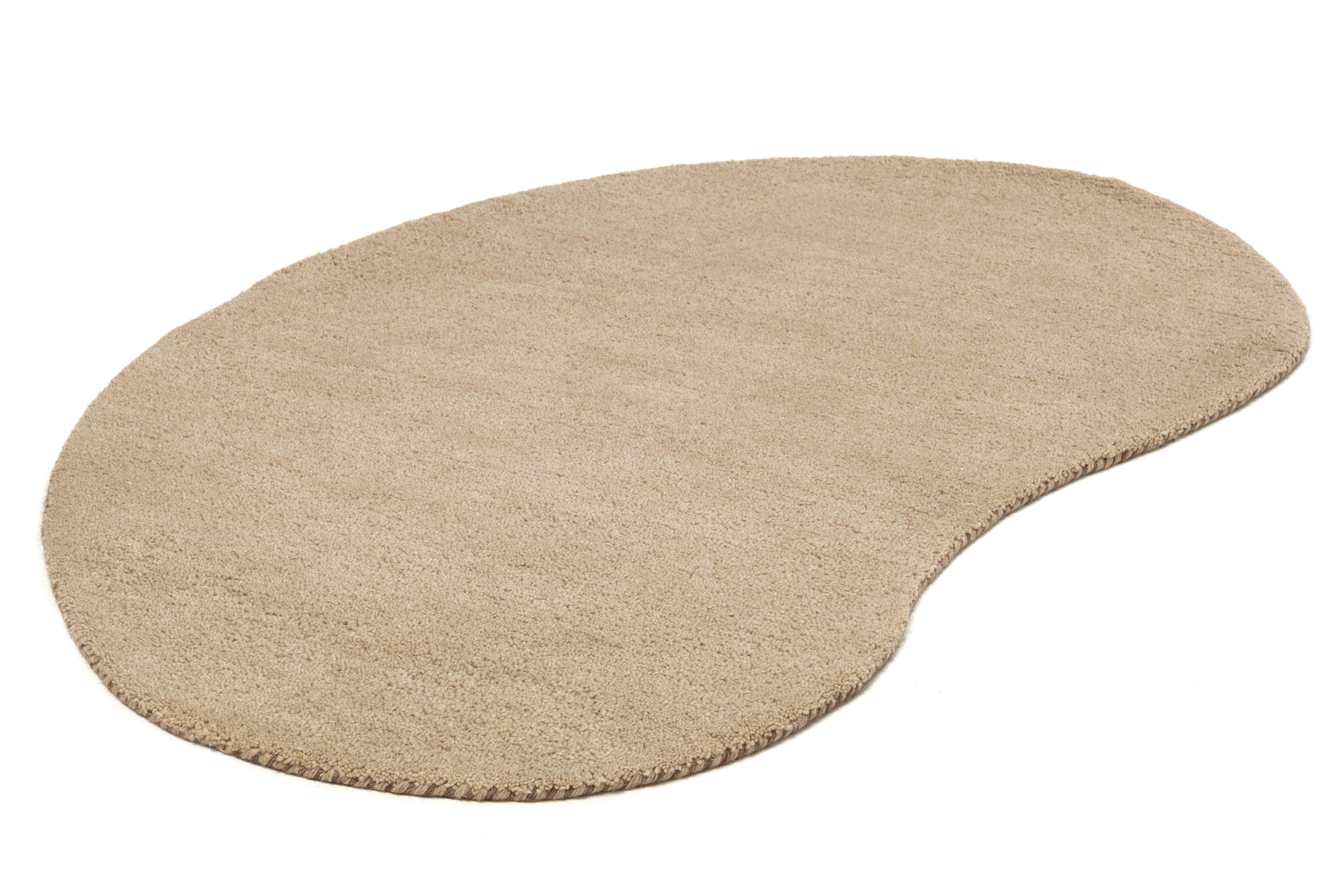THEKO Wollen kleed Gabbeh uni, Handgeweven vloerkleed, mêlee, zuivere wol, met de hand geweven
