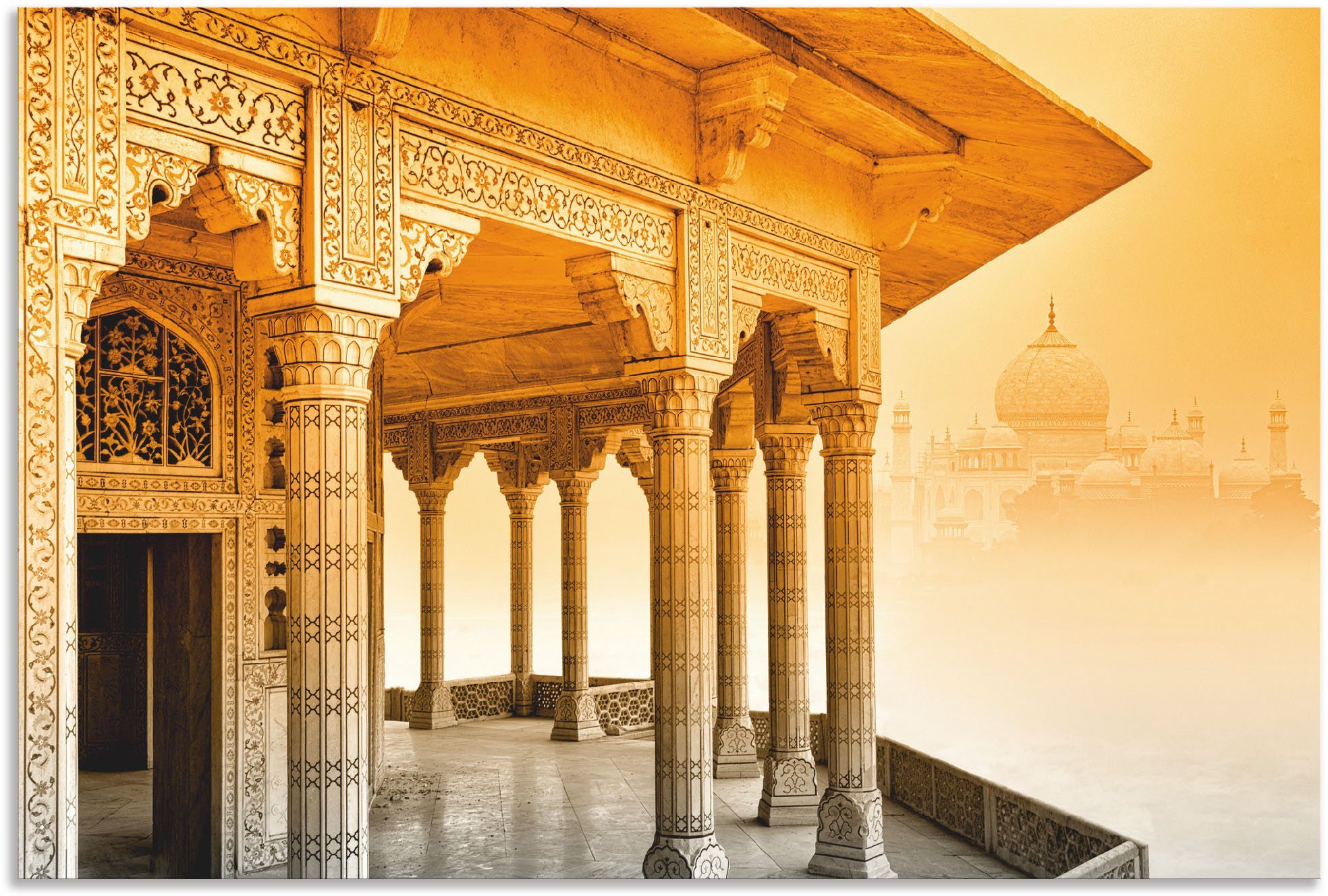 Artland Artprint Fort Agra mit Taj Mahal in vele afmetingen & productsoorten - artprint van aluminium / artprint voor buiten, artprint op linnen, poster, muursticker / wandfolie oo