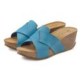 lascana slippers met kurkvoetbed en sleehak blauw
