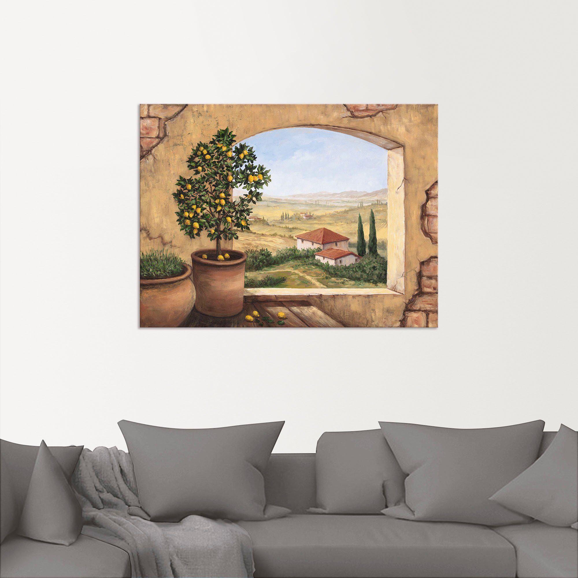 Artland Artprint Raam in Toscane als artprint van aluminium, artprint voor buiten, artprint op linnen, poster, muursticker