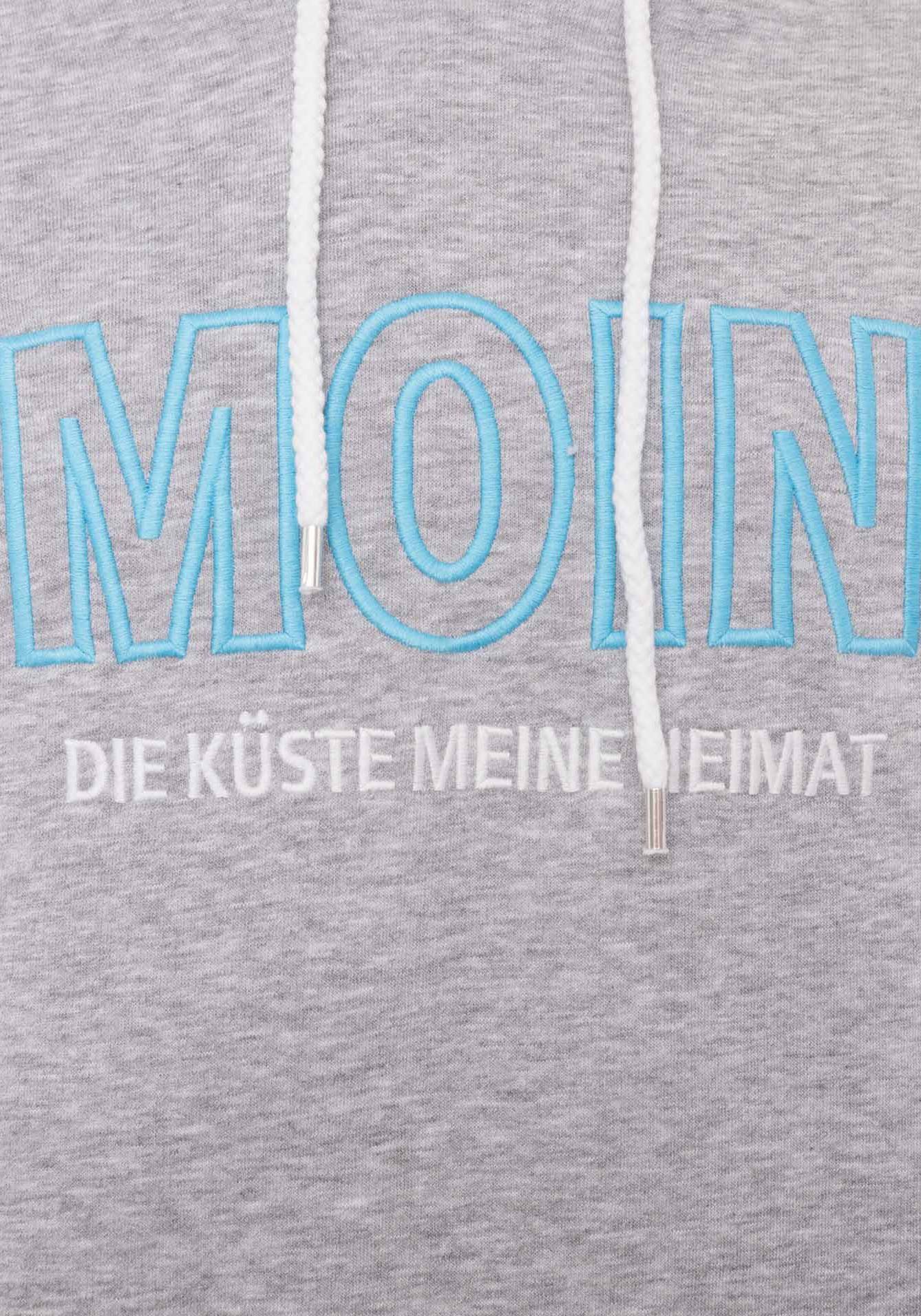 Zwillingsherz Hoodie Moin met geborduurd inscriptie en ankerontwerp op de mouw