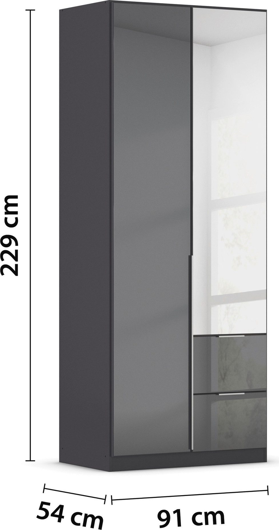 rauch Draaideurkast Kledingkasten kast garderobe AGORDO met glazen front