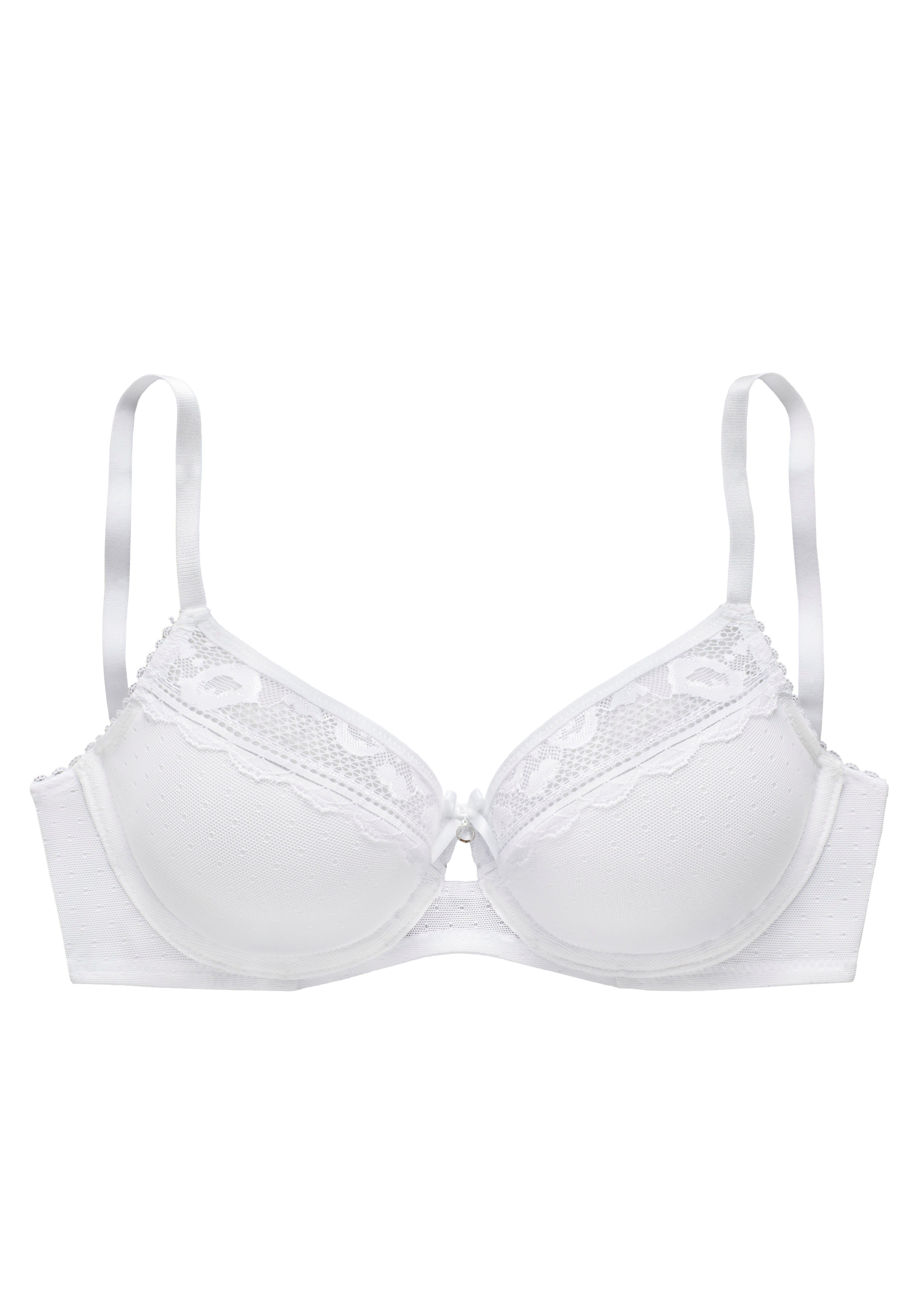 Vivance T-shirt-bh gemaakt van fijne mesh en kant in kussende mond look, lingerie