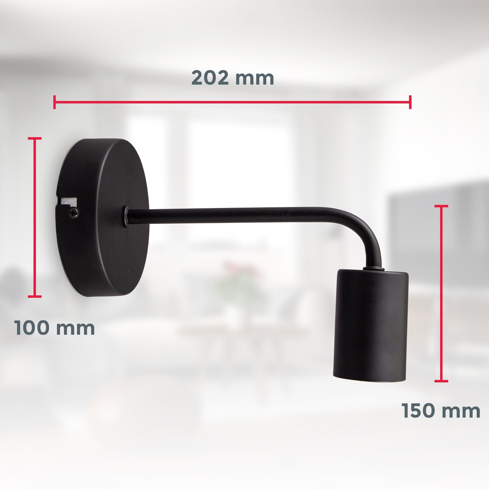 B.K.Licht Wandlamp Wandlamp, 1-vlamig, vintage, industrieel ontwerp, retro, staal, rond