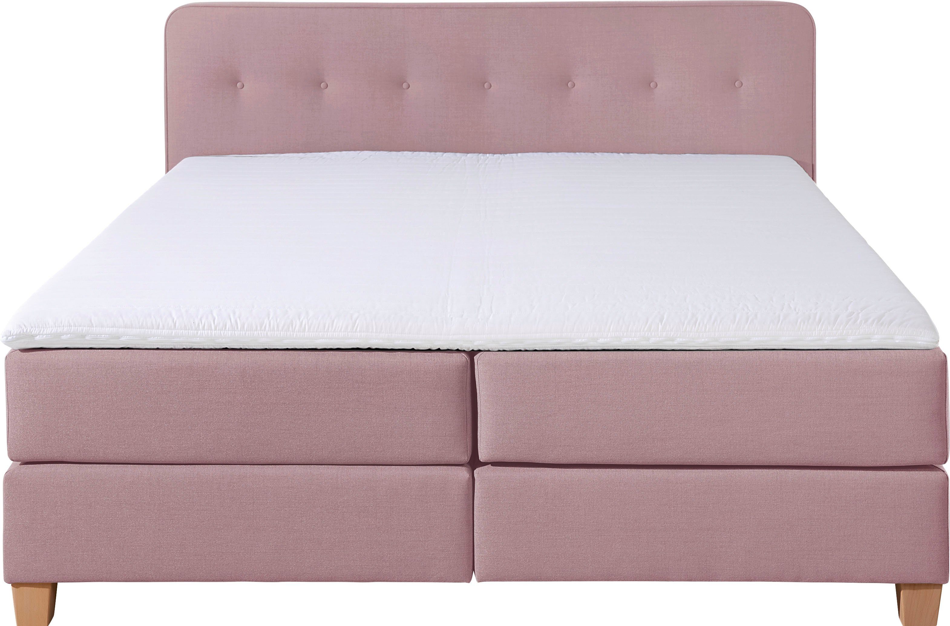 Home affaire Boxspring Fargo inclusief topper, in 3 soorten matrassen, in fluweel of structuurstof