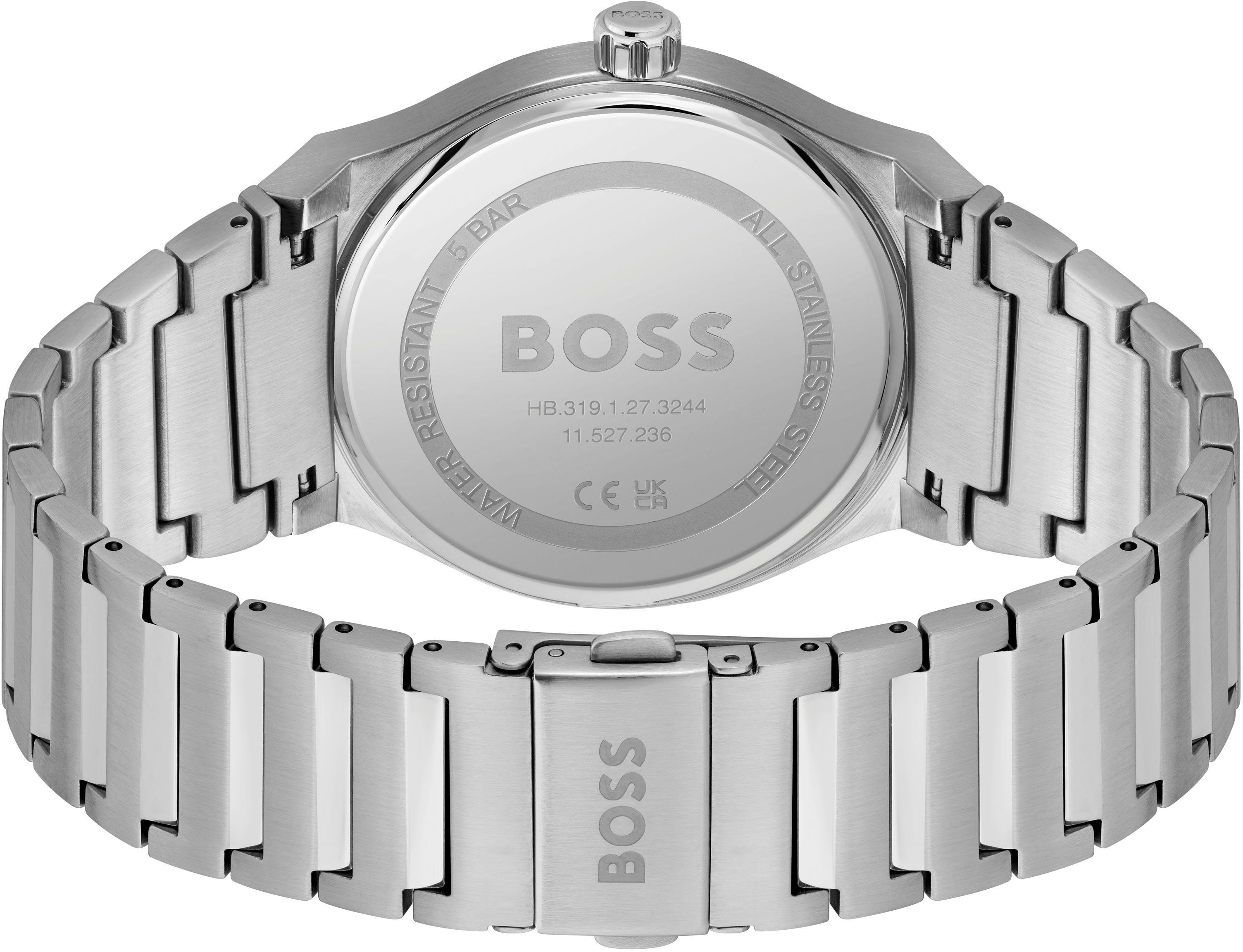 Boss Kwartshorloge CANDOR Herenhorloge, dameshorloge, horloge, datum, roestvrijstalen band