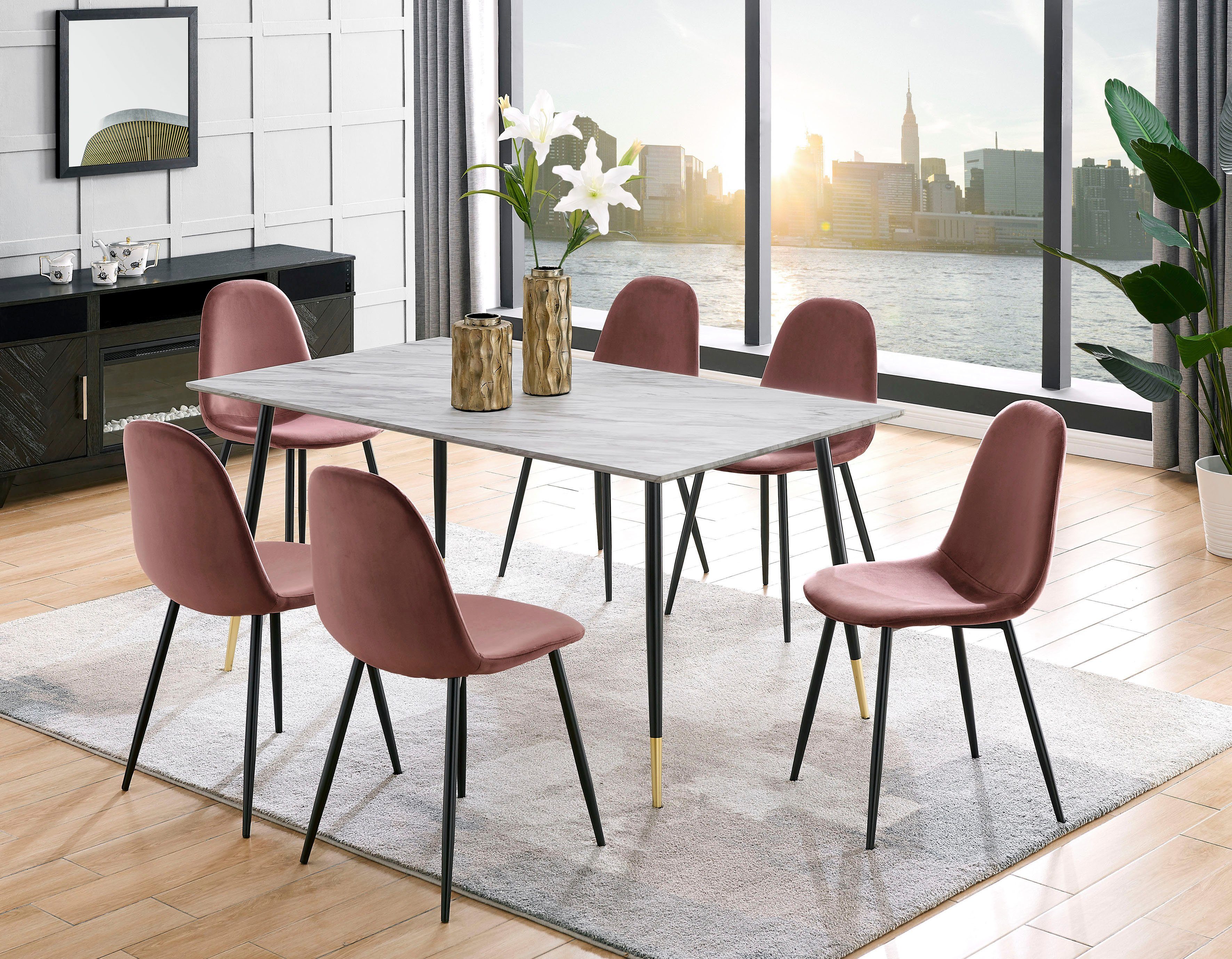 Leonique Eettafel Eadwine, Topseller! Frame van metaal, verschillende maten en kleuren, tafel, keukentafel (1 stuk)
